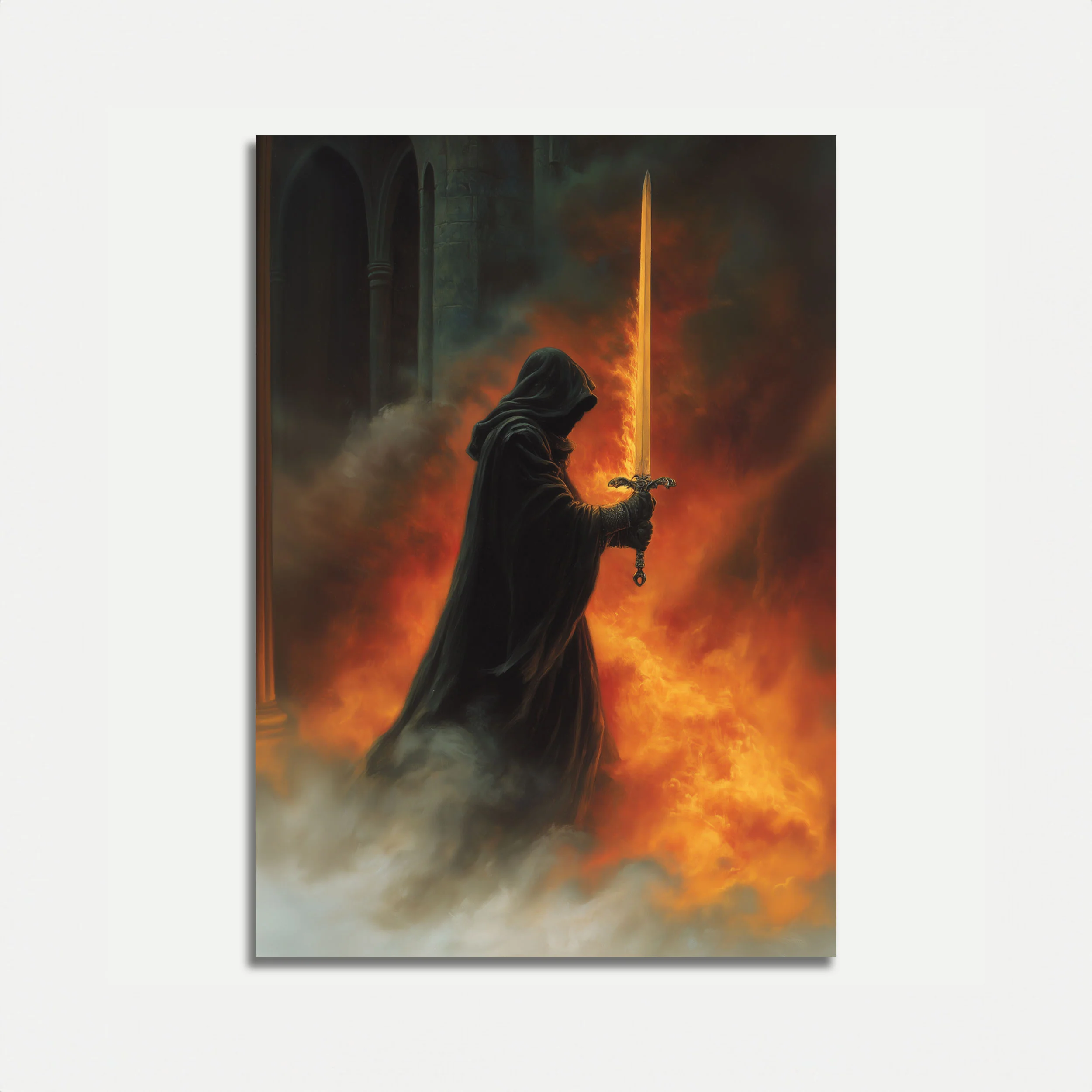Warrior Knight Fire Battle Poster