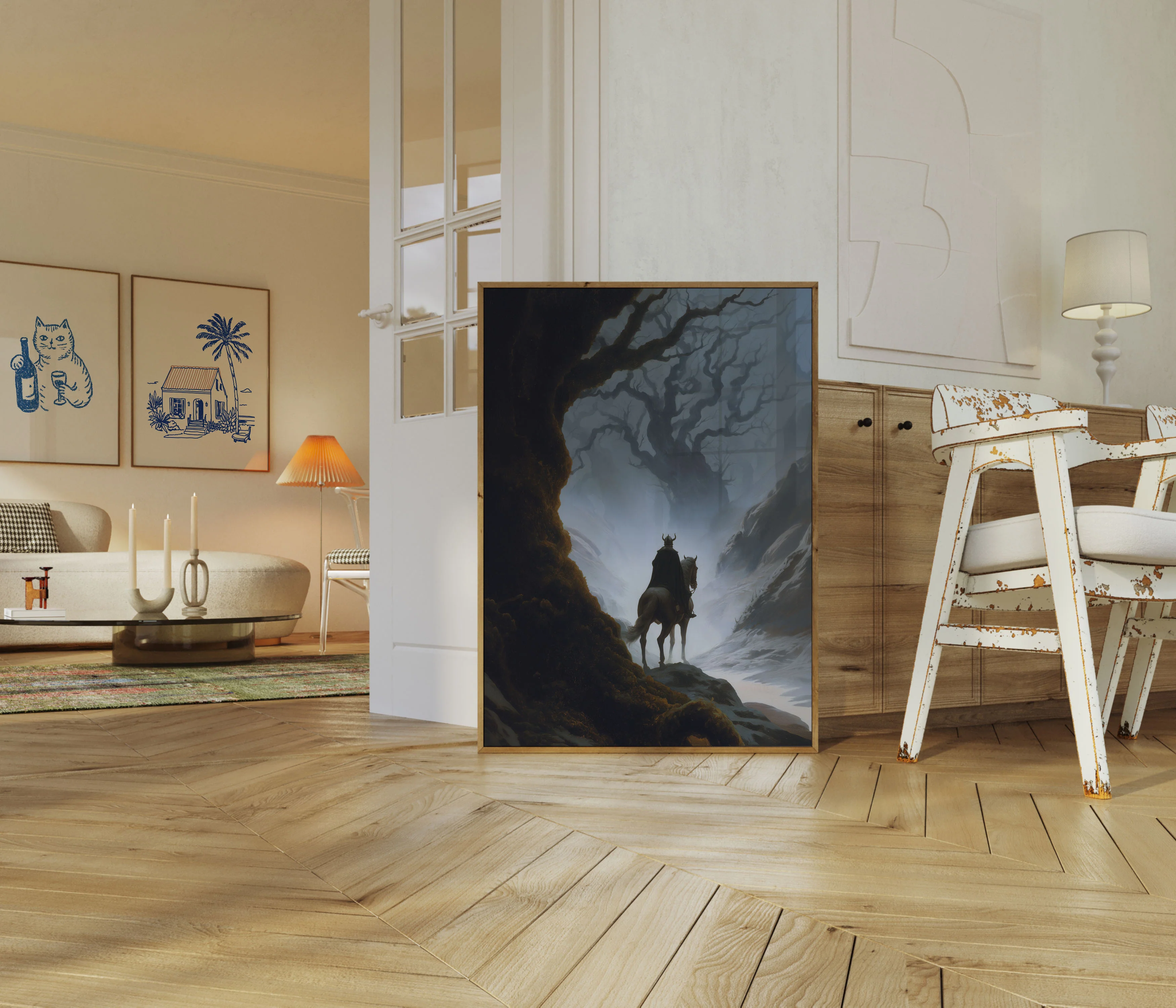 Warrior on Horseback Mountain Poster - Image 5