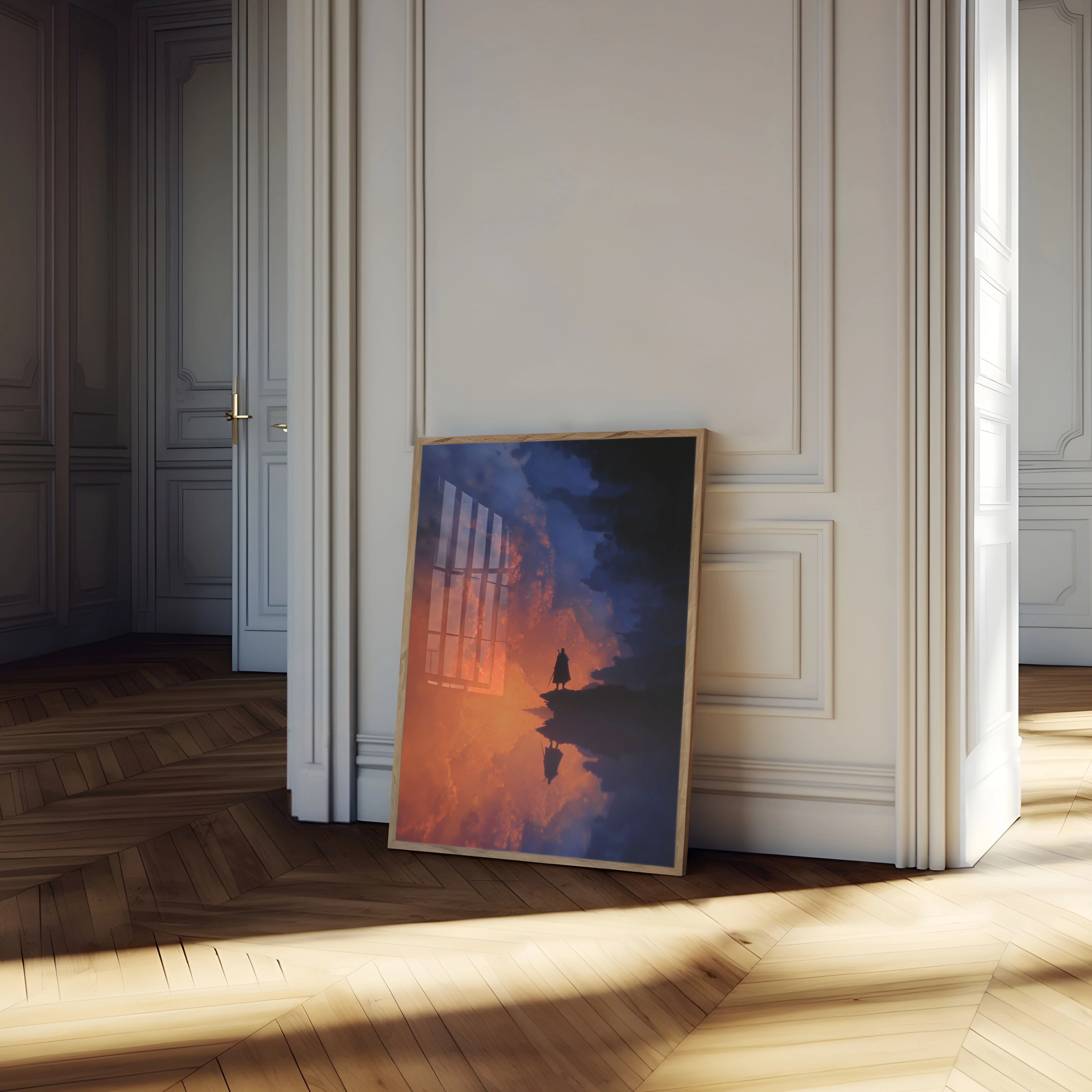 Warrior Standing in Clouds Poster - Image 4