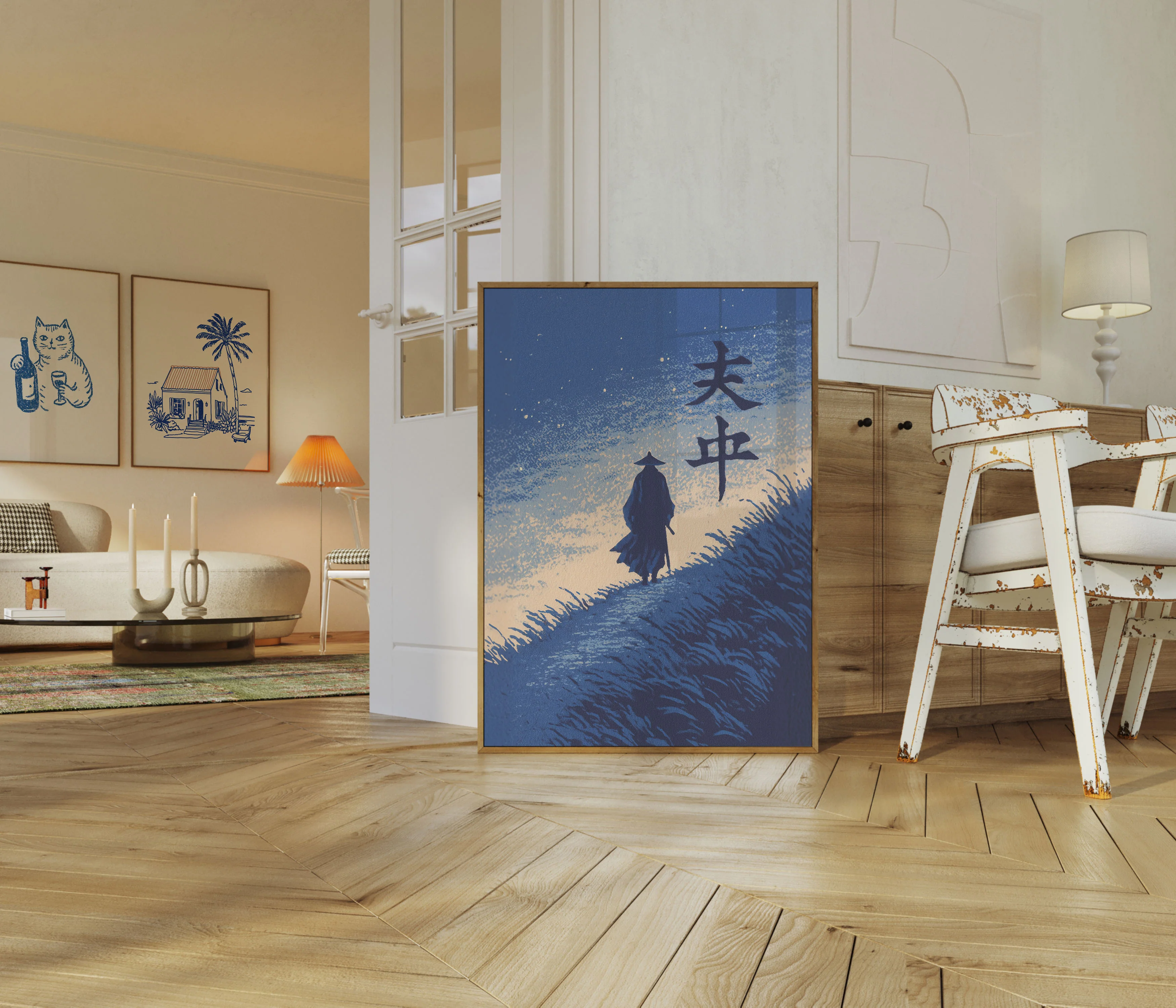 Warrior Standing in Grassland Poster - Image 5
