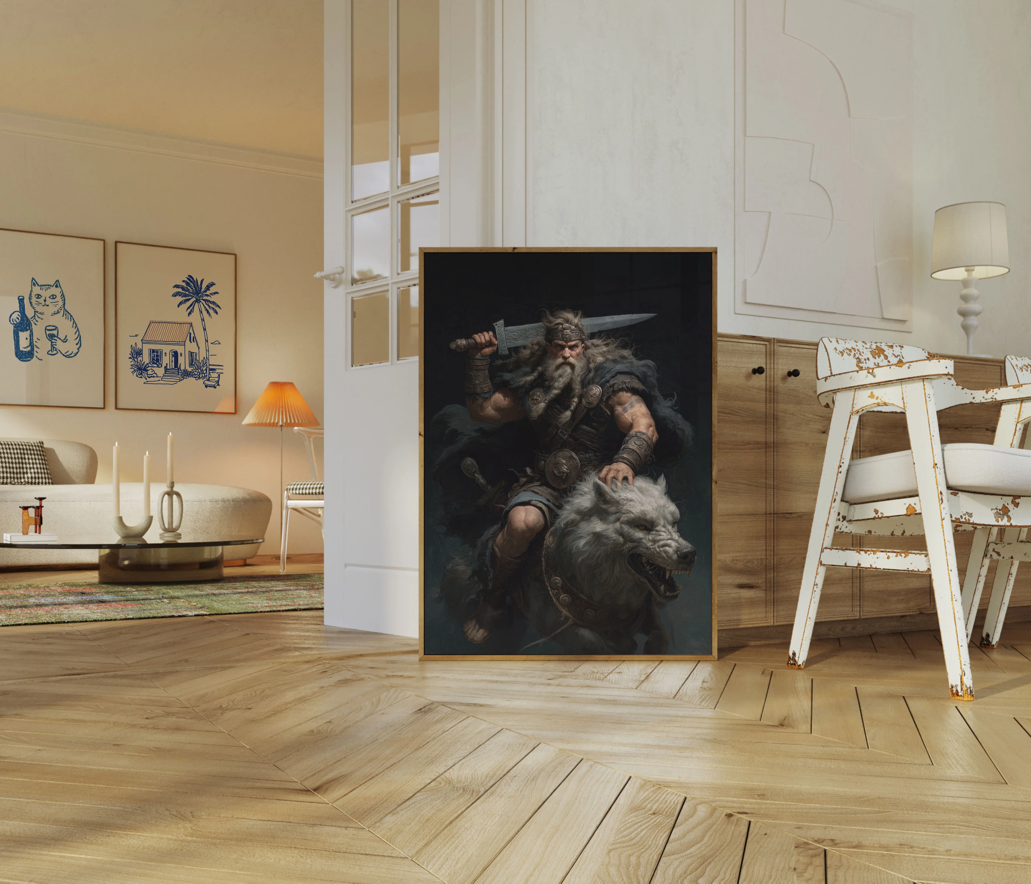 Warrior Viking Wolf Rider Poster - Image 5