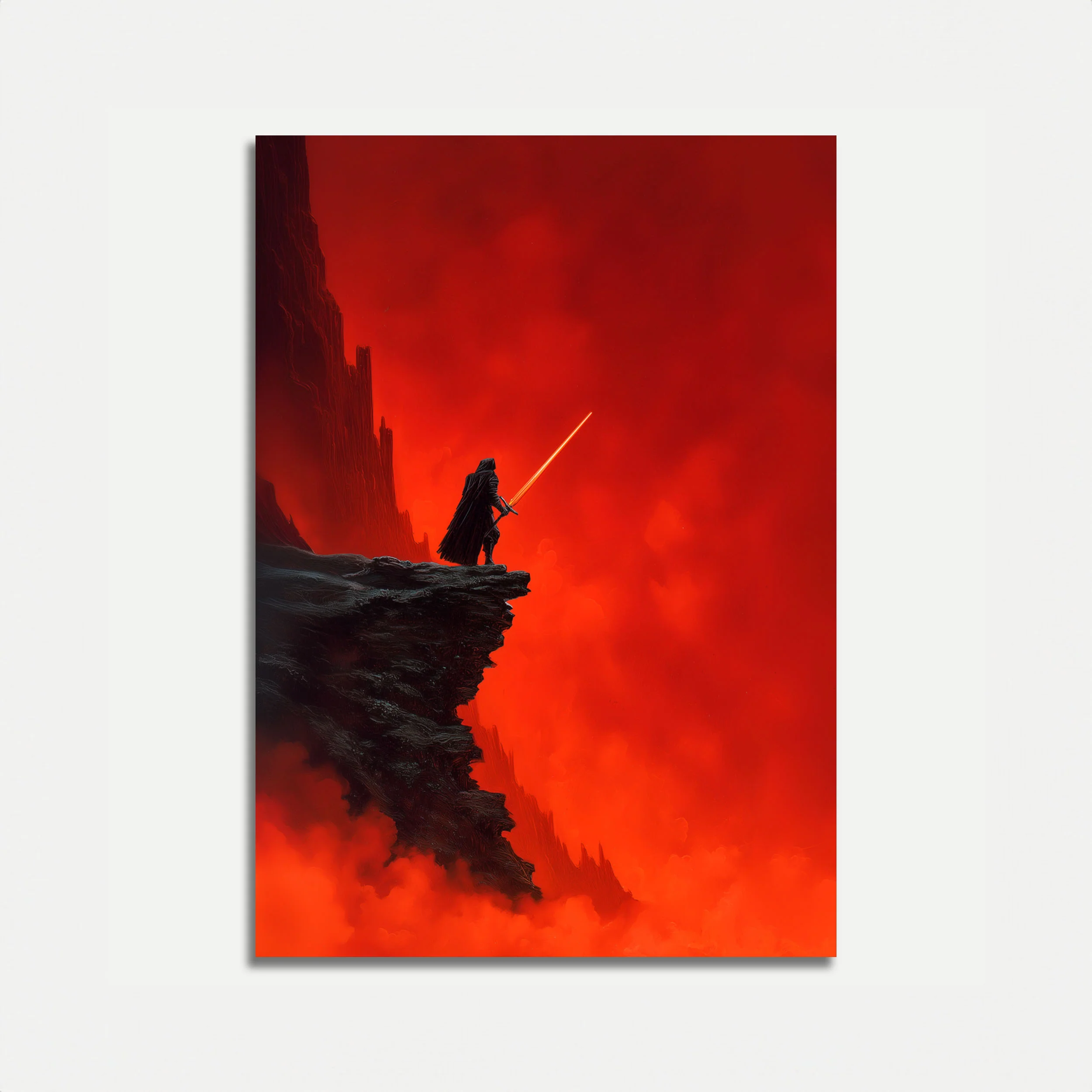 Warrior with Glowing Sword Poster