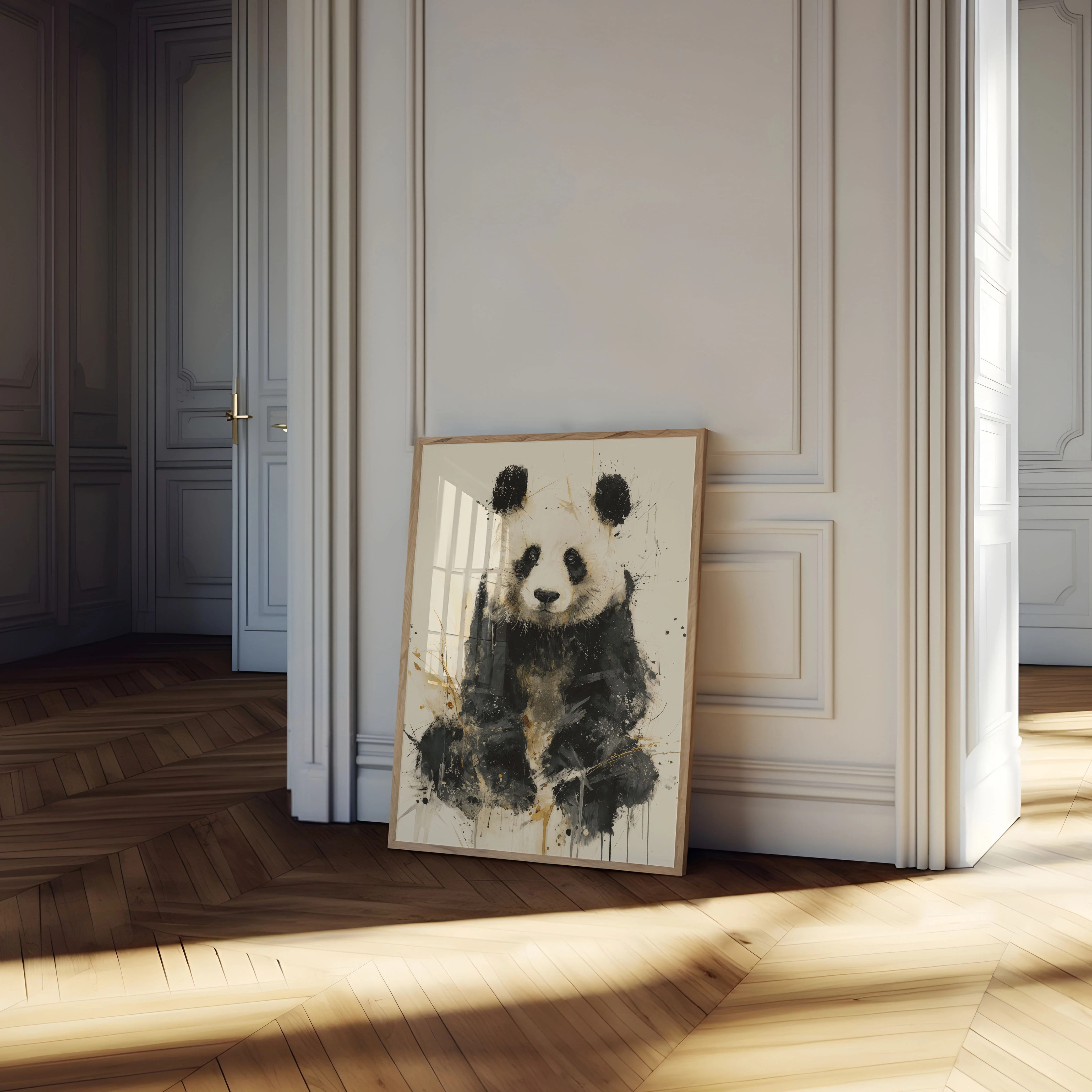 Watercolor Black and White Panda Poster - Image 4