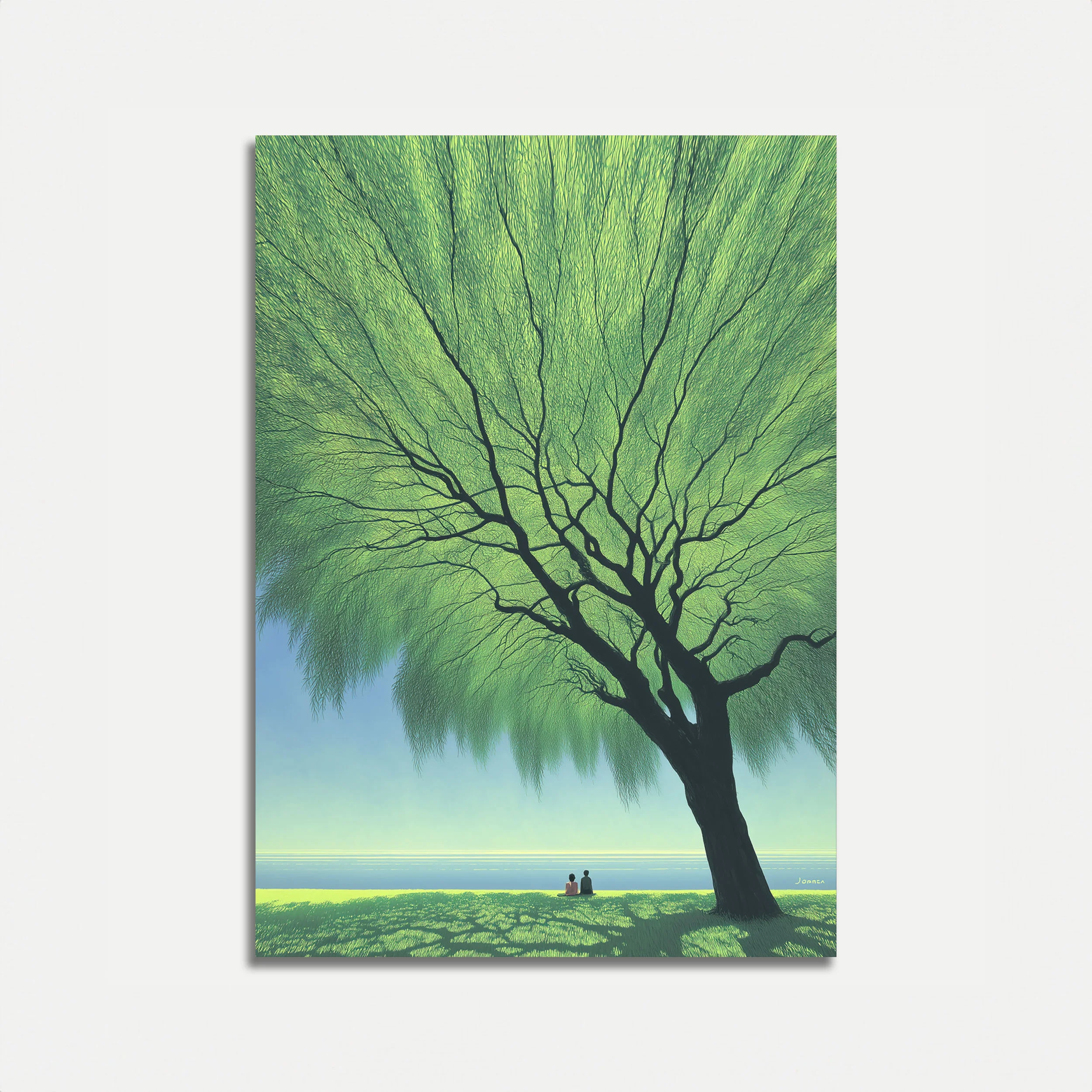 Weeping Willow by the Shore Poster