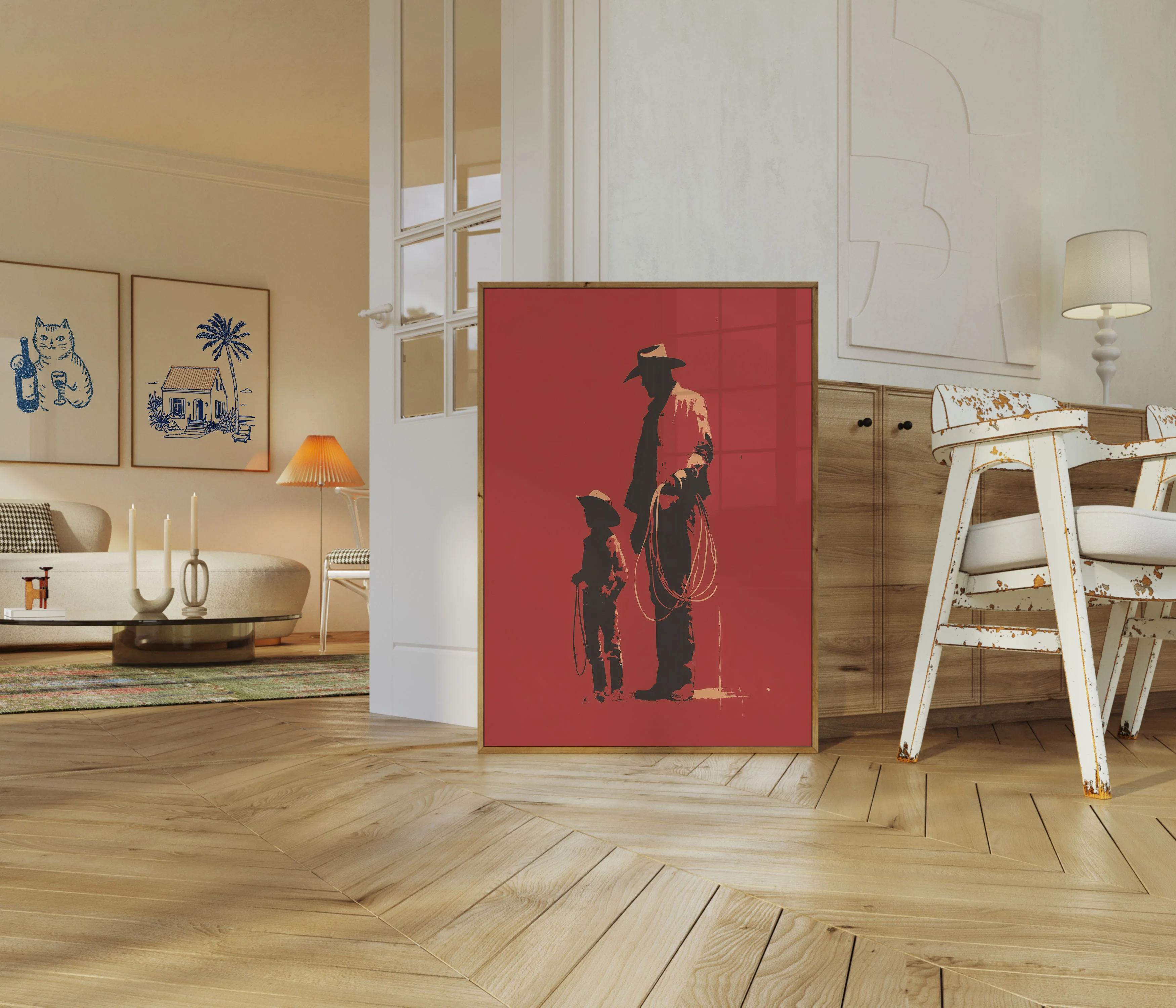 Western Father and Son Silhouette Poster - Image 5