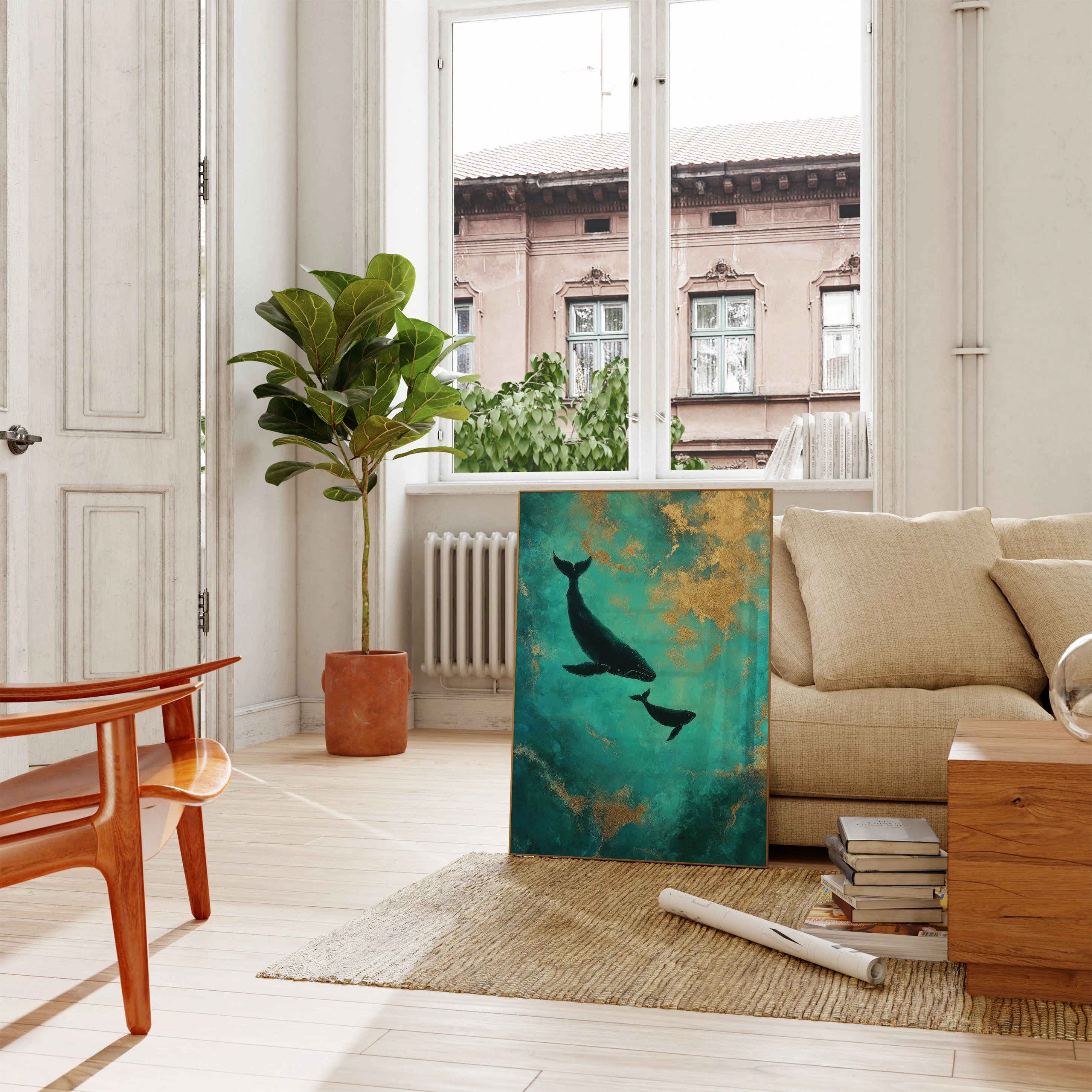 Whale Family Ocean Depths Poster - Image 2