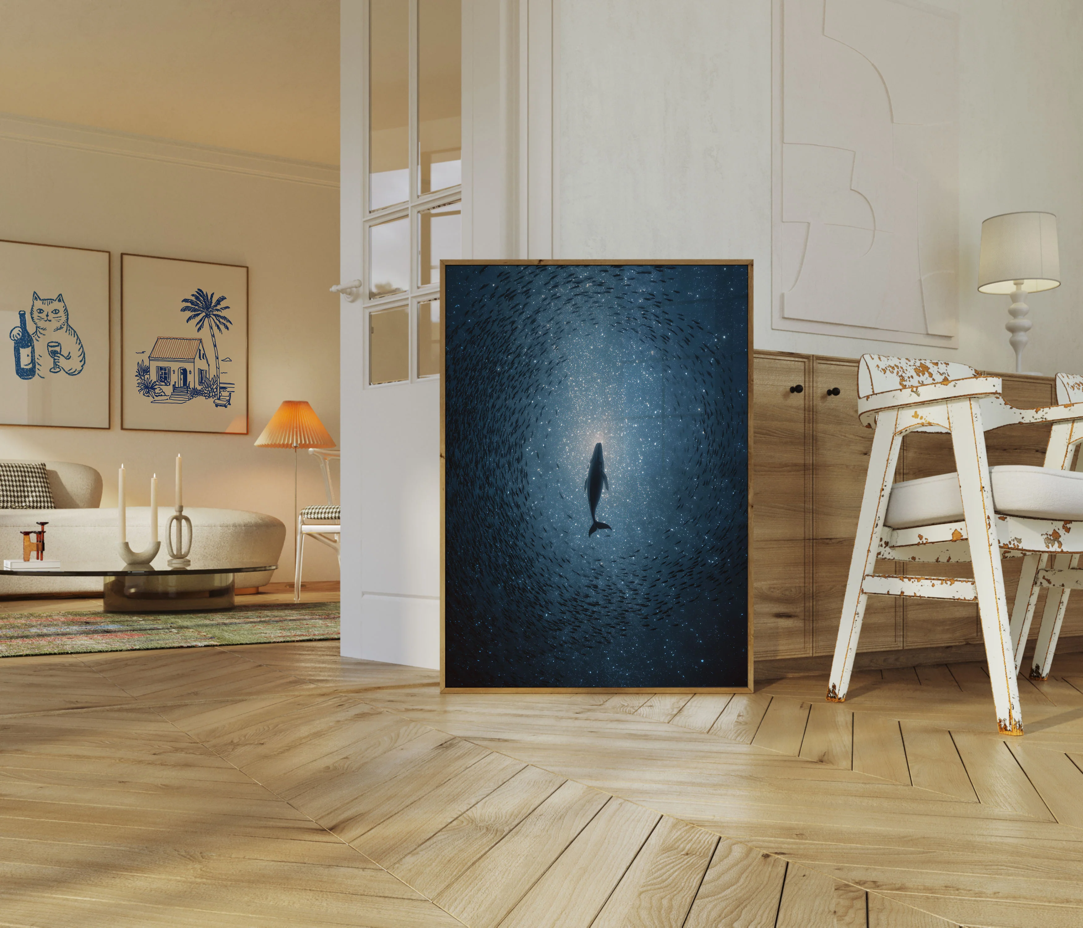 Whale in Starry Ocean Poster - Image 5