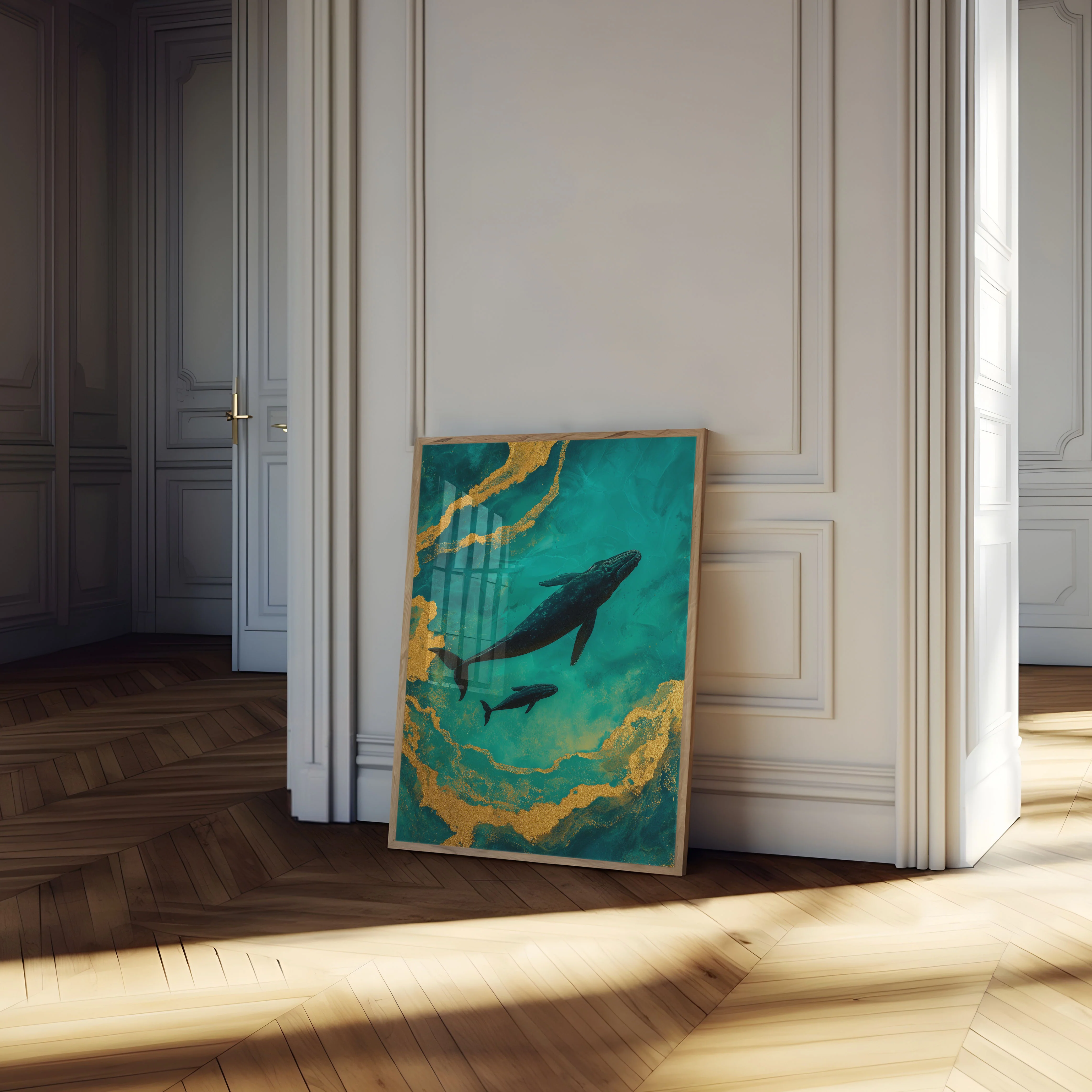 Whales in Turquoise Waters Poster - Image 4