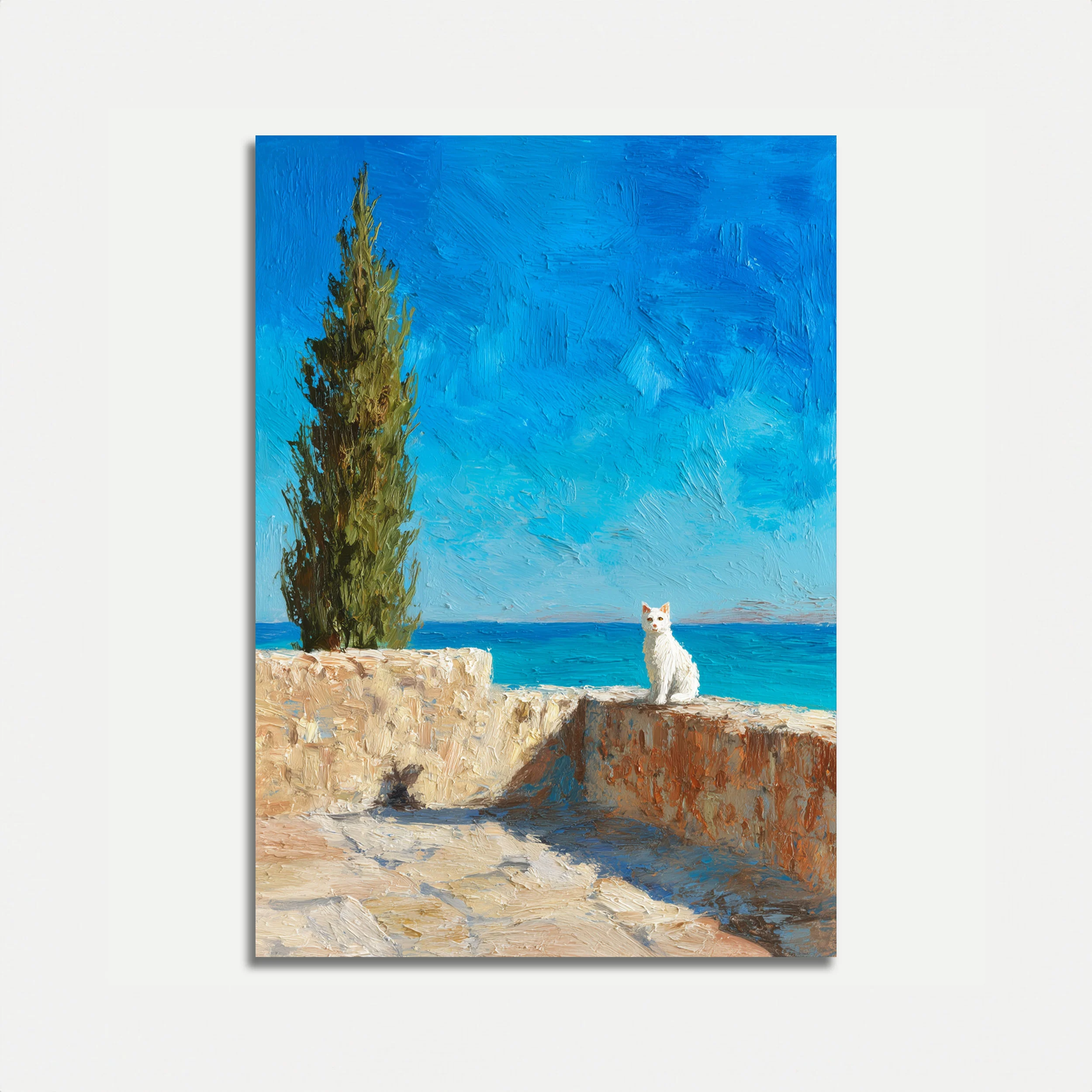 White Cat by the Sea Poster