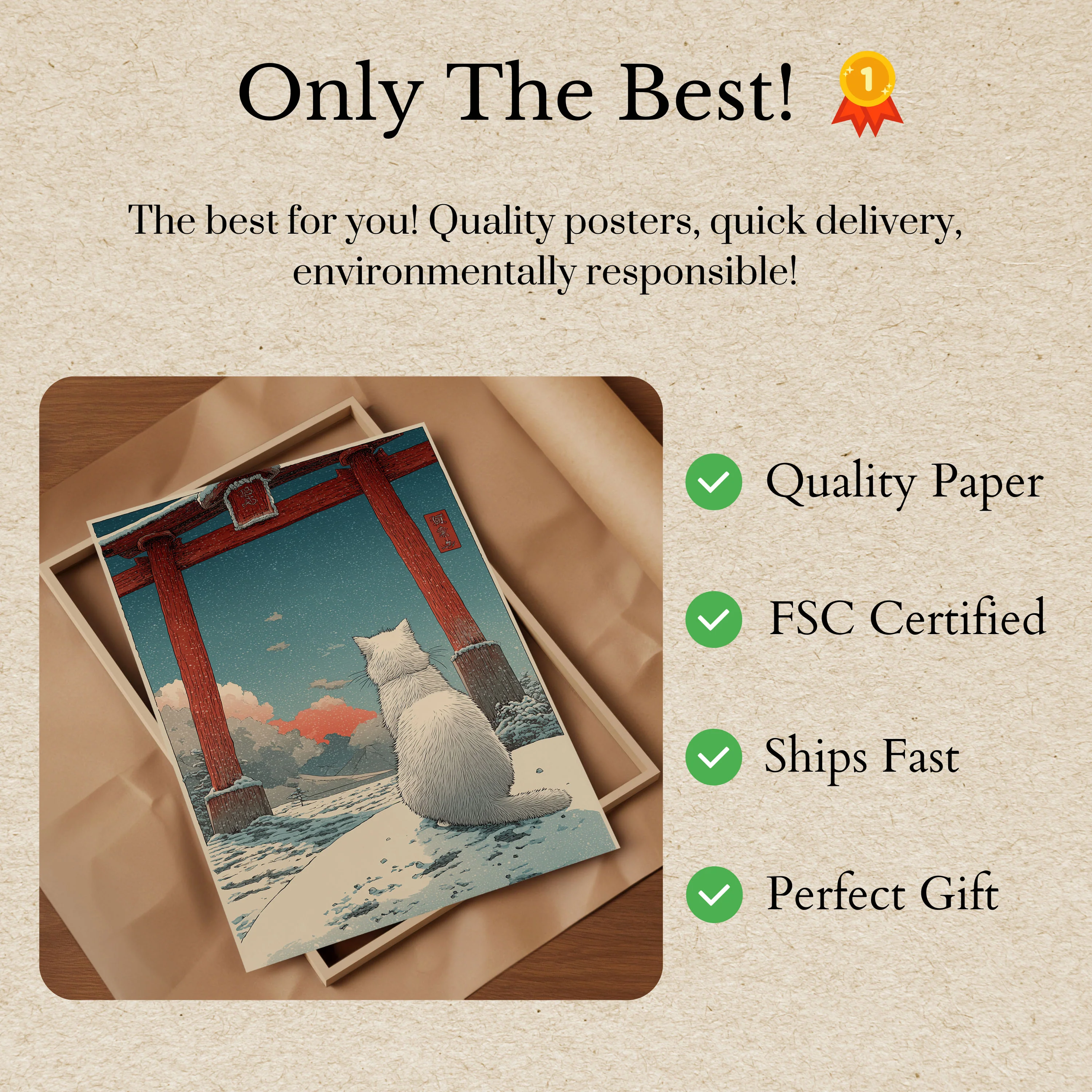 White Cat Winter Gateway Poster - Image 3
