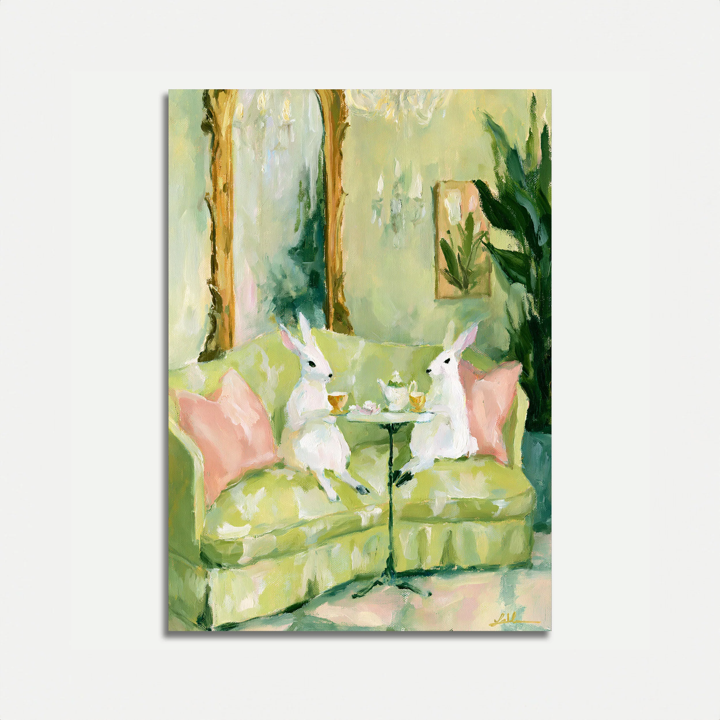 White Deer Tea Garden Poster