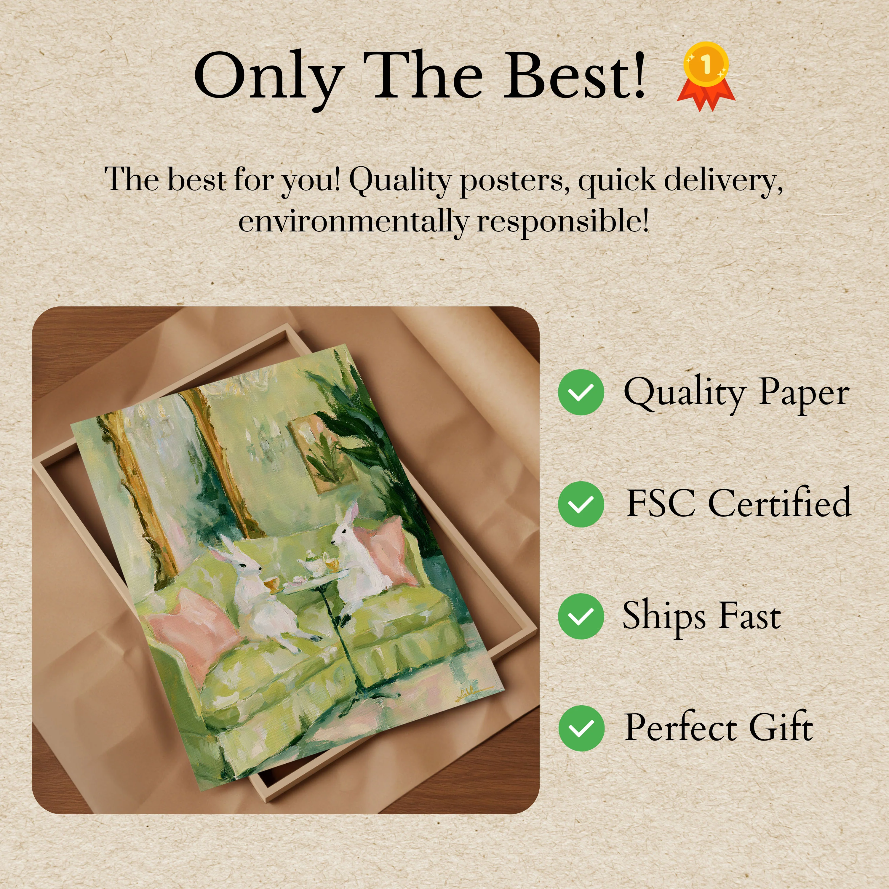 White Deer Tea Garden Poster - Image 3