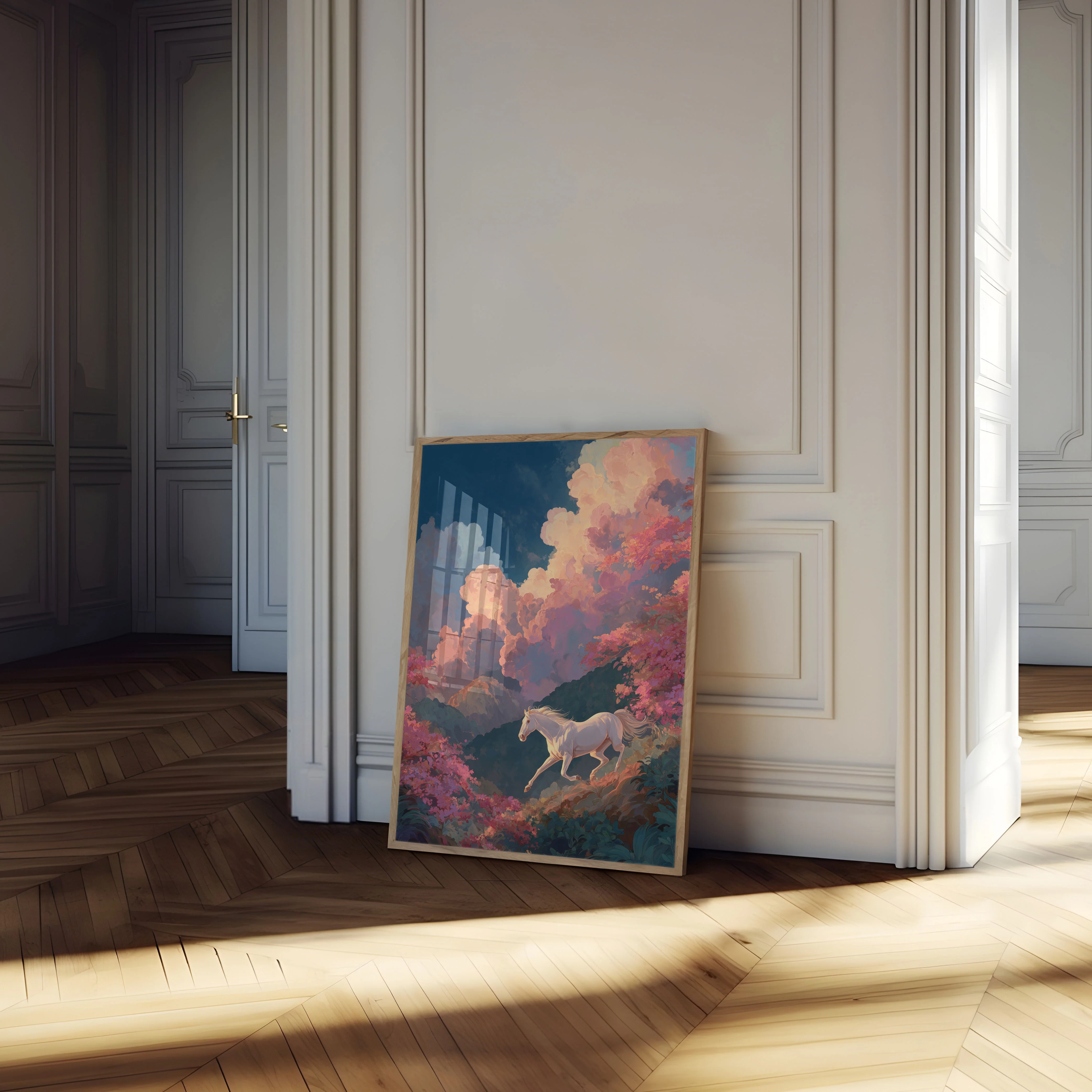 White Horse in Flower Valley Poster - Image 4