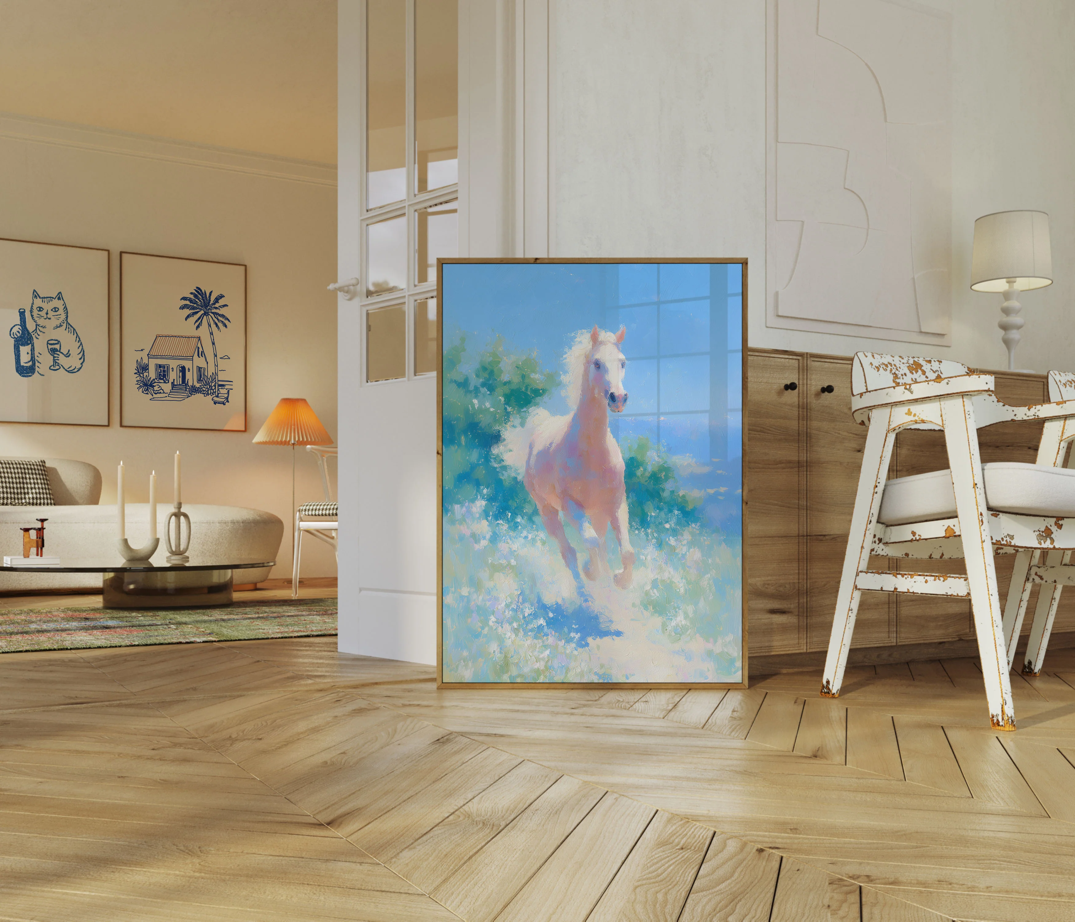 White Horse Running Free Poster - Image 5