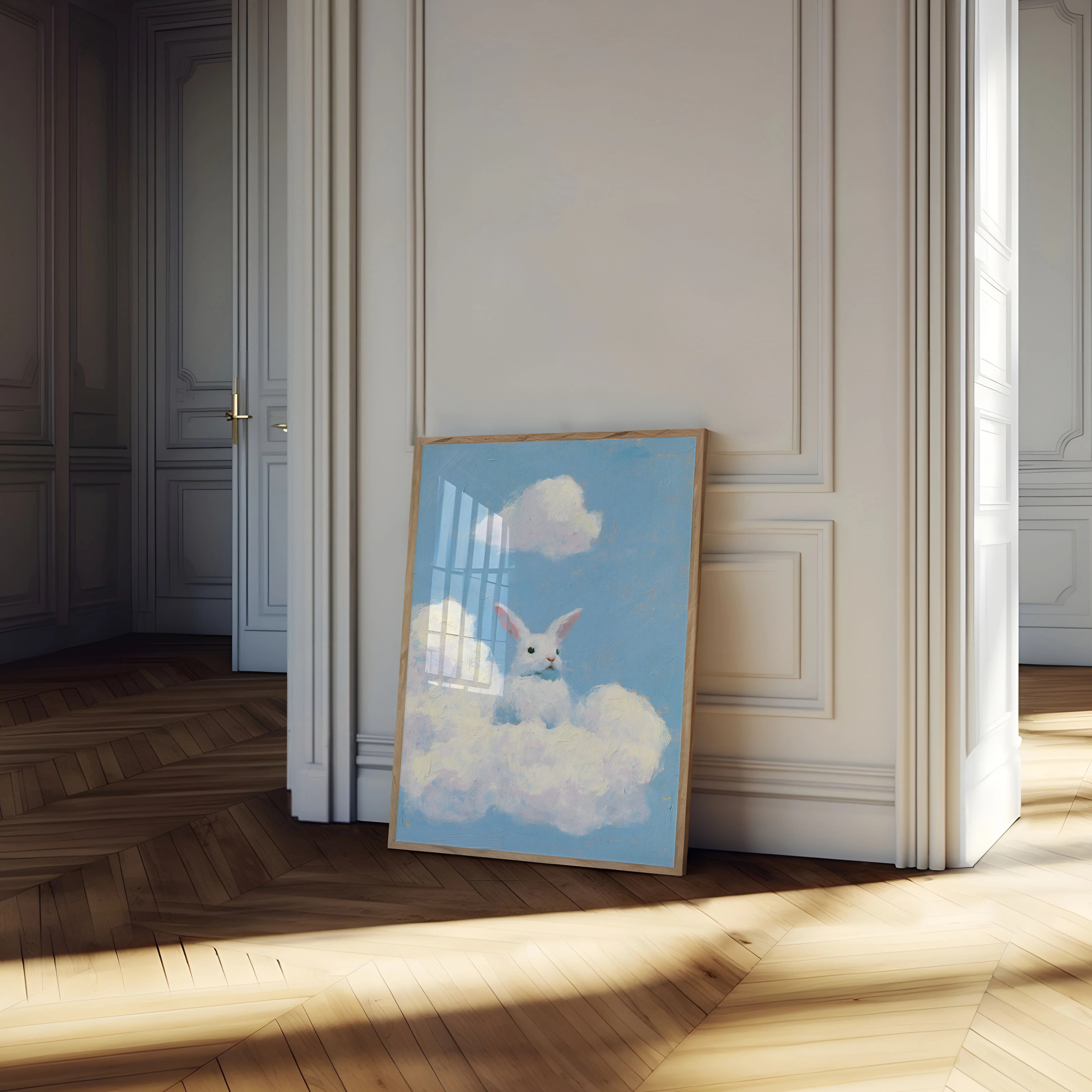 White Rabbit Among Clouds Poster - Image 4