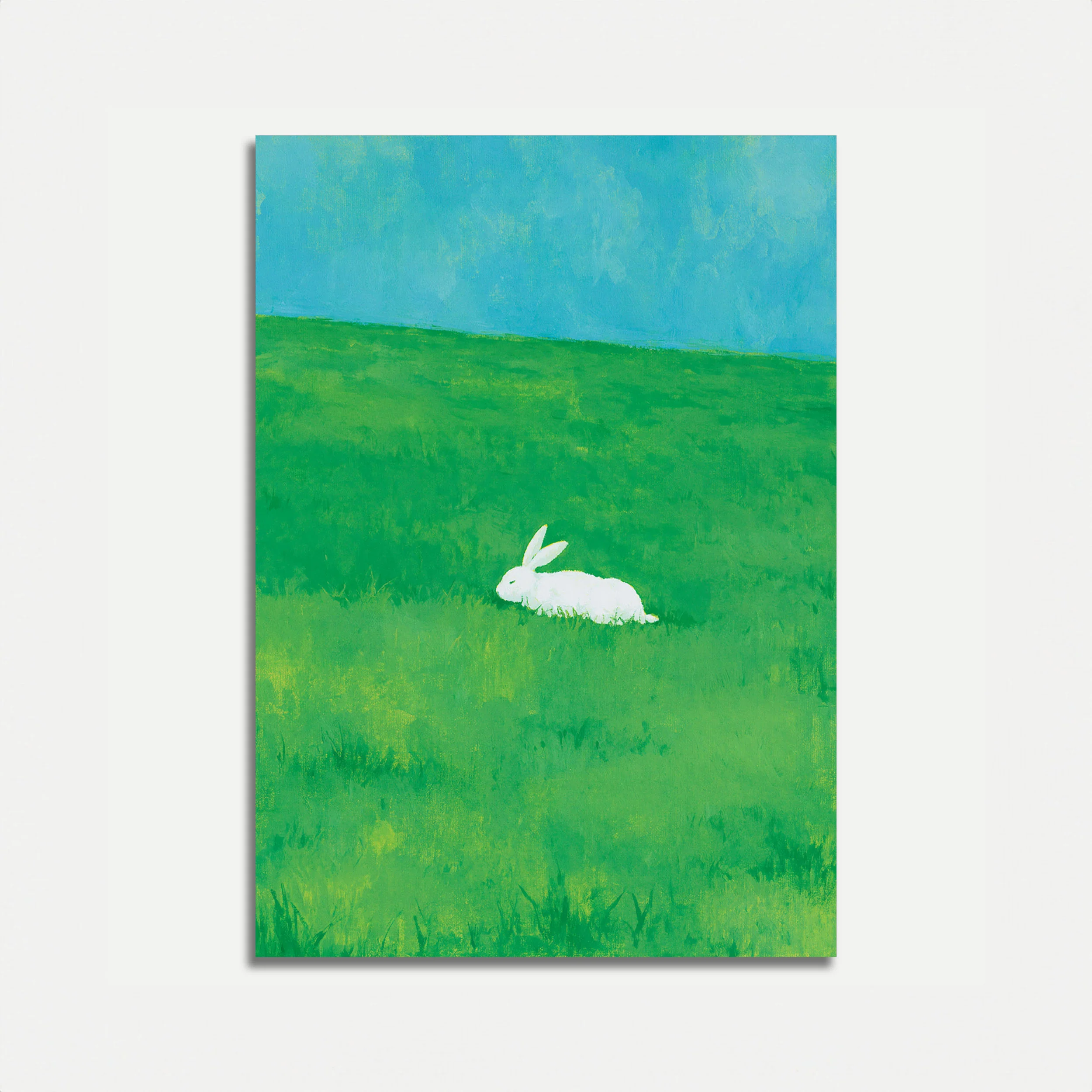 White Rabbit in Meadow Poster