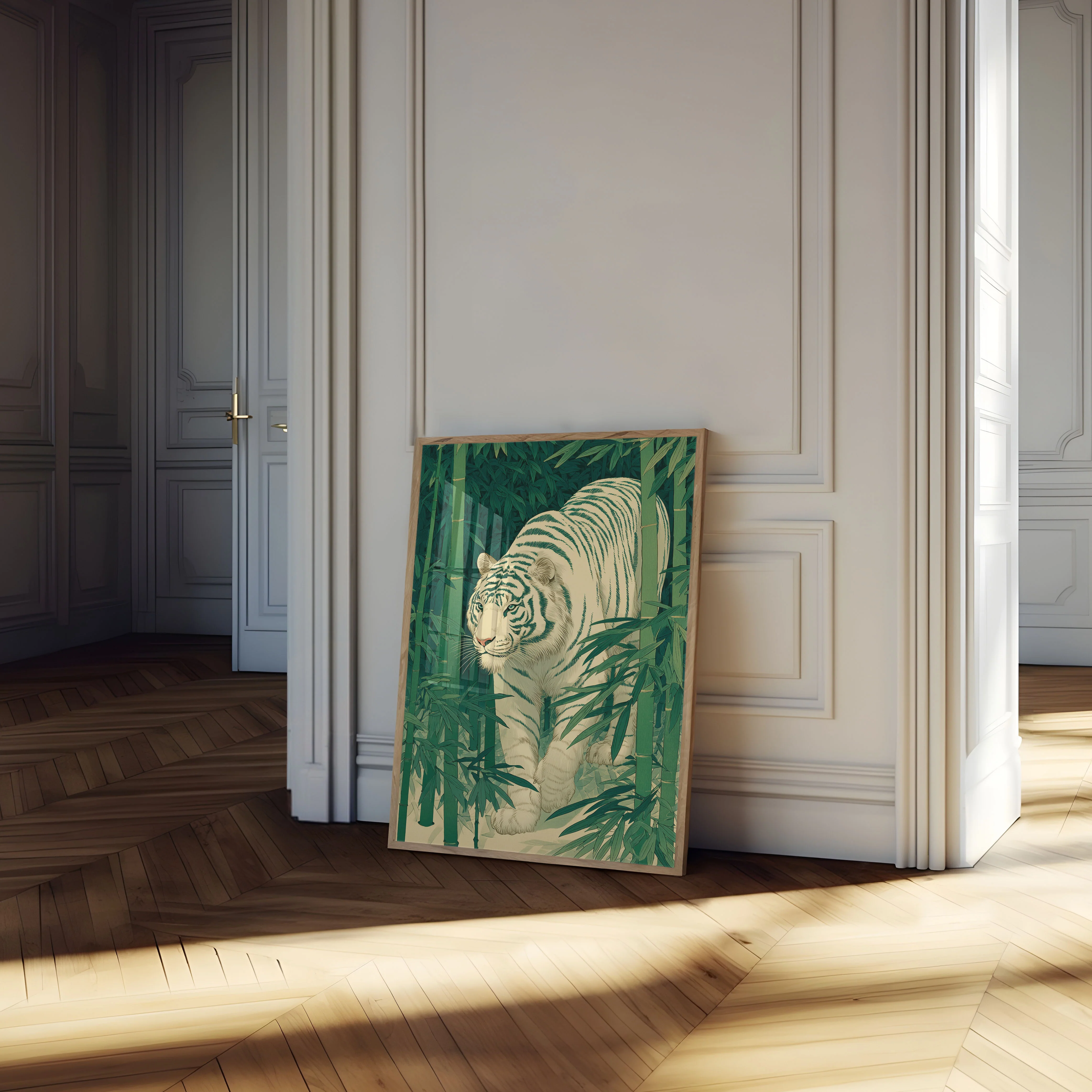 White Tiger in Bamboo Forest Poster - Image 4