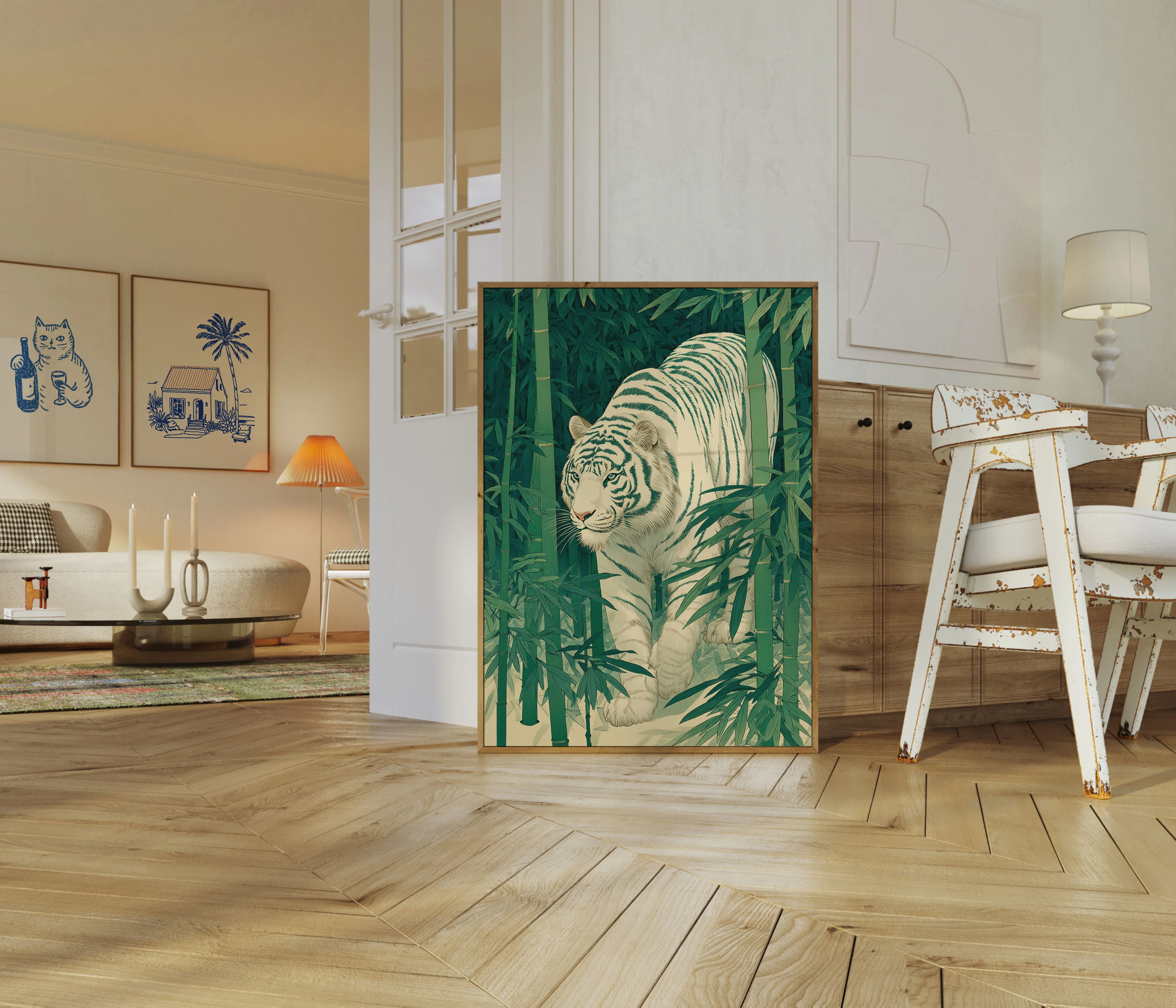 White Tiger in Bamboo Forest Poster - Image 5