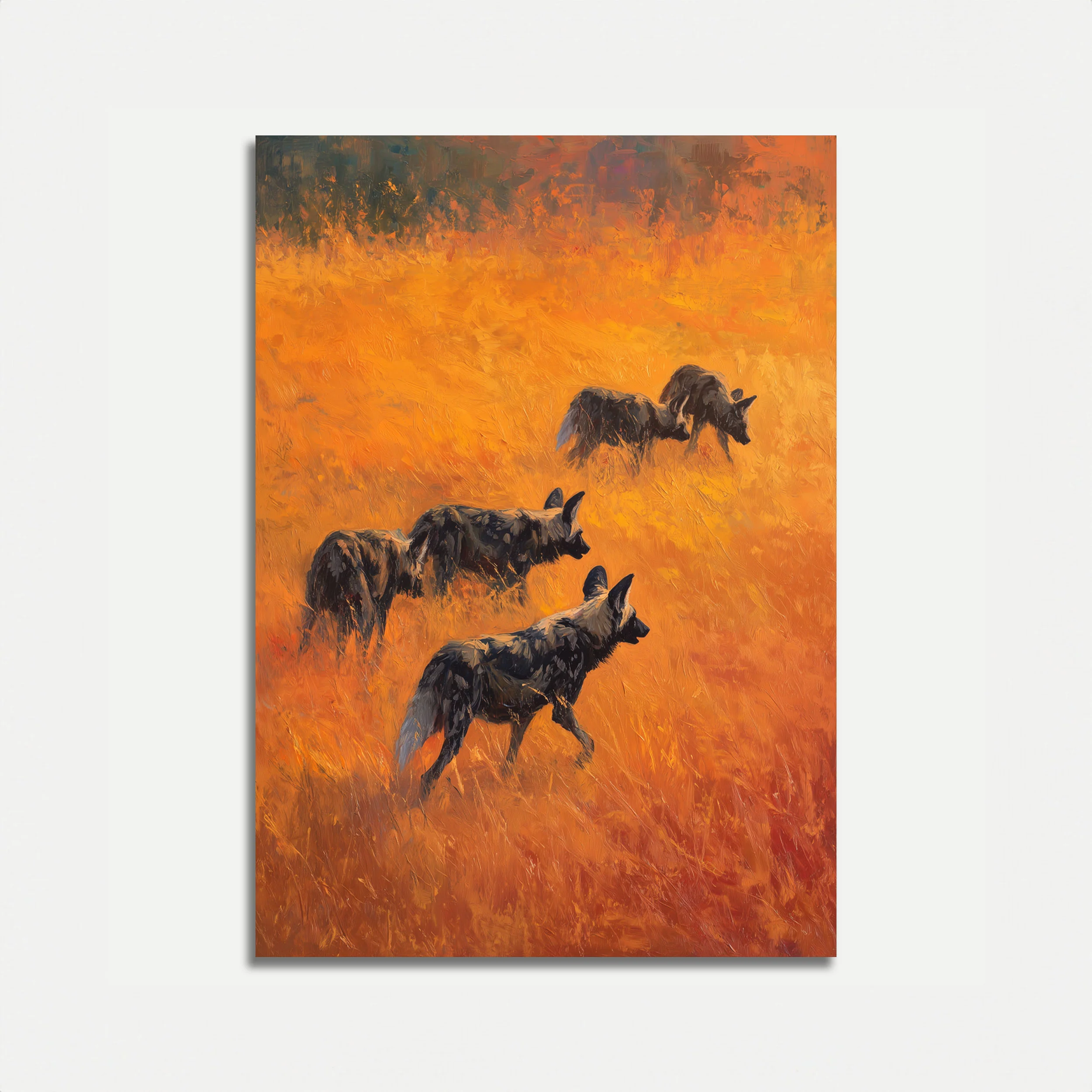 Wild Dogs in Golden Flames Poster