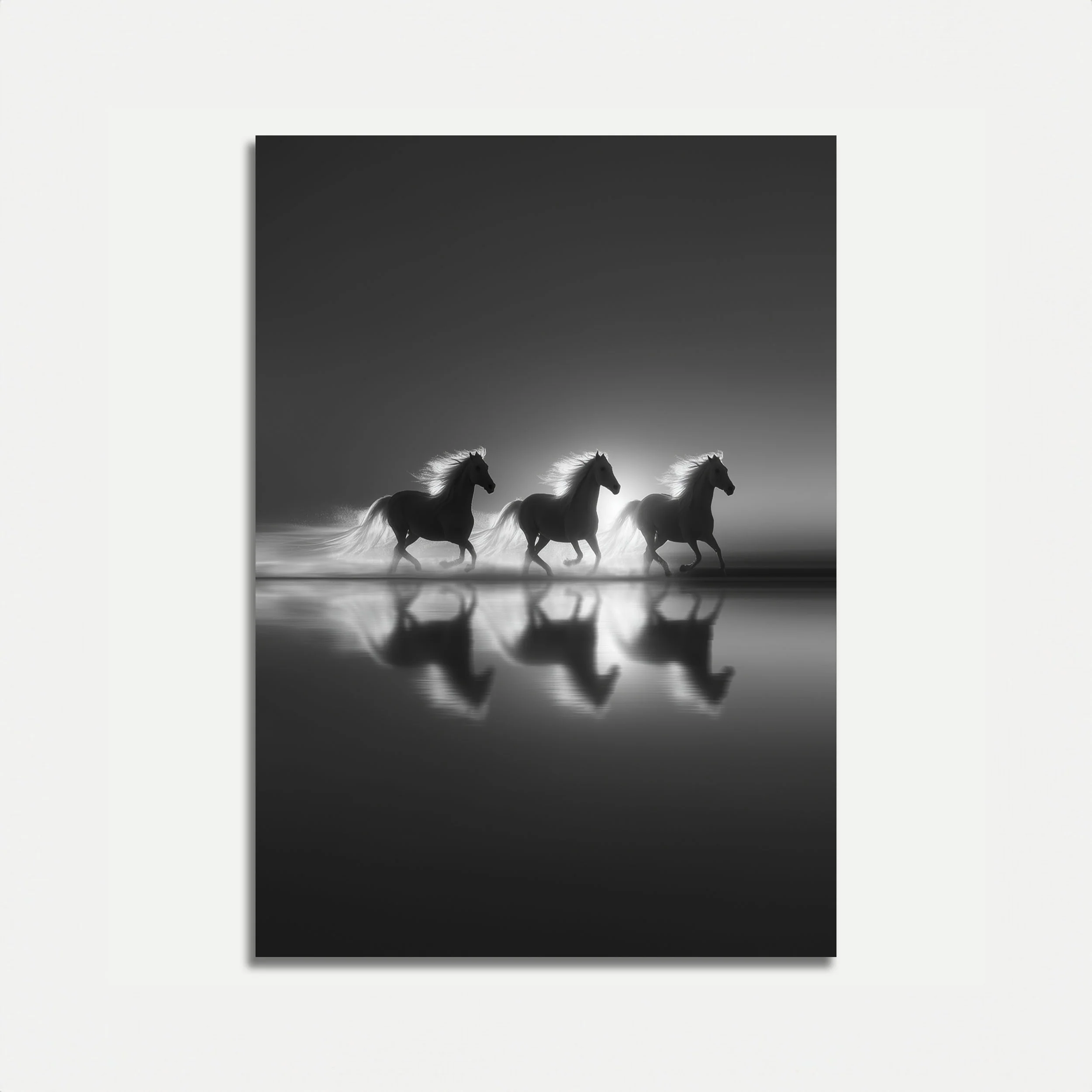 Wild Horses in Moonlight Poster