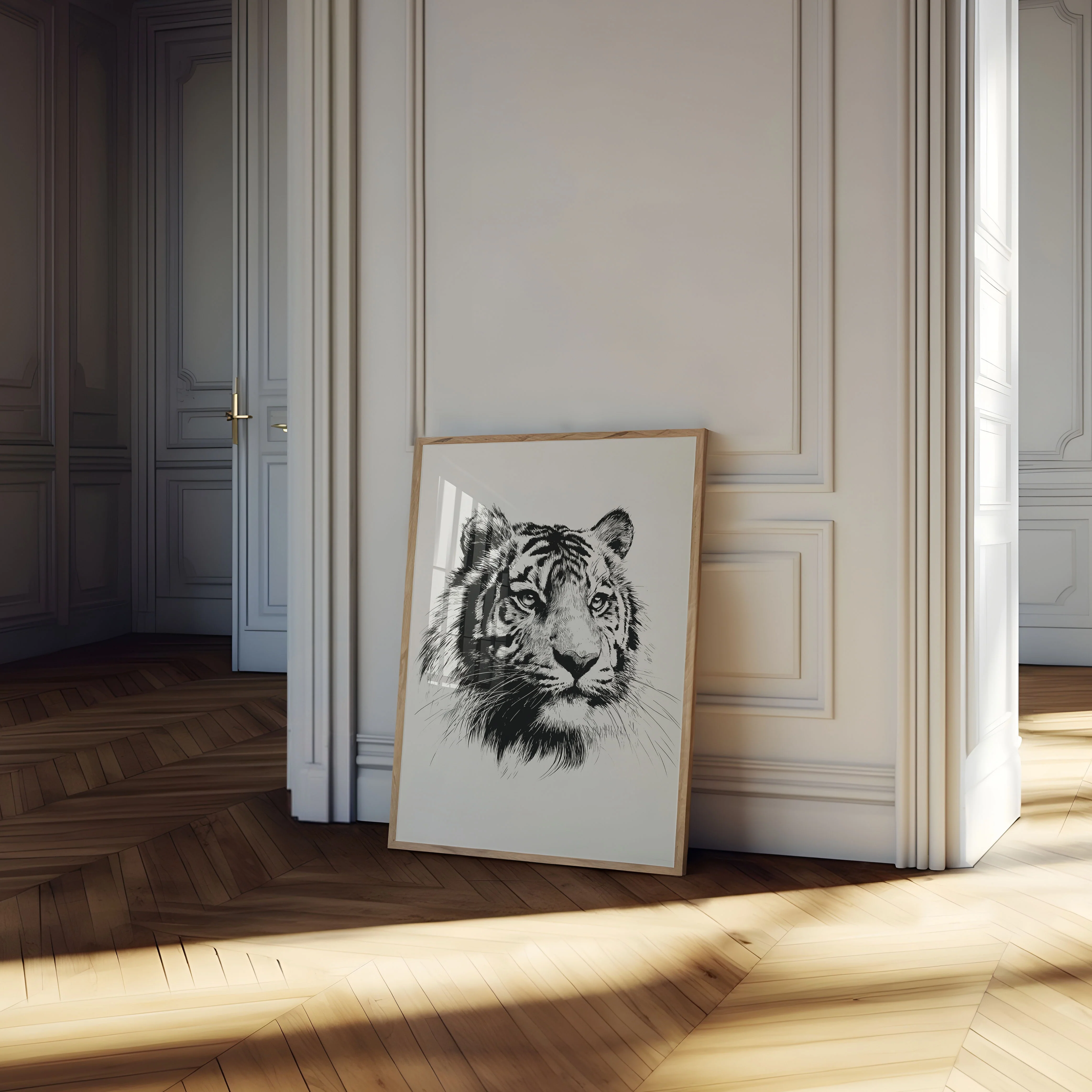 Wild Majesty Black and White Poster - Image 4