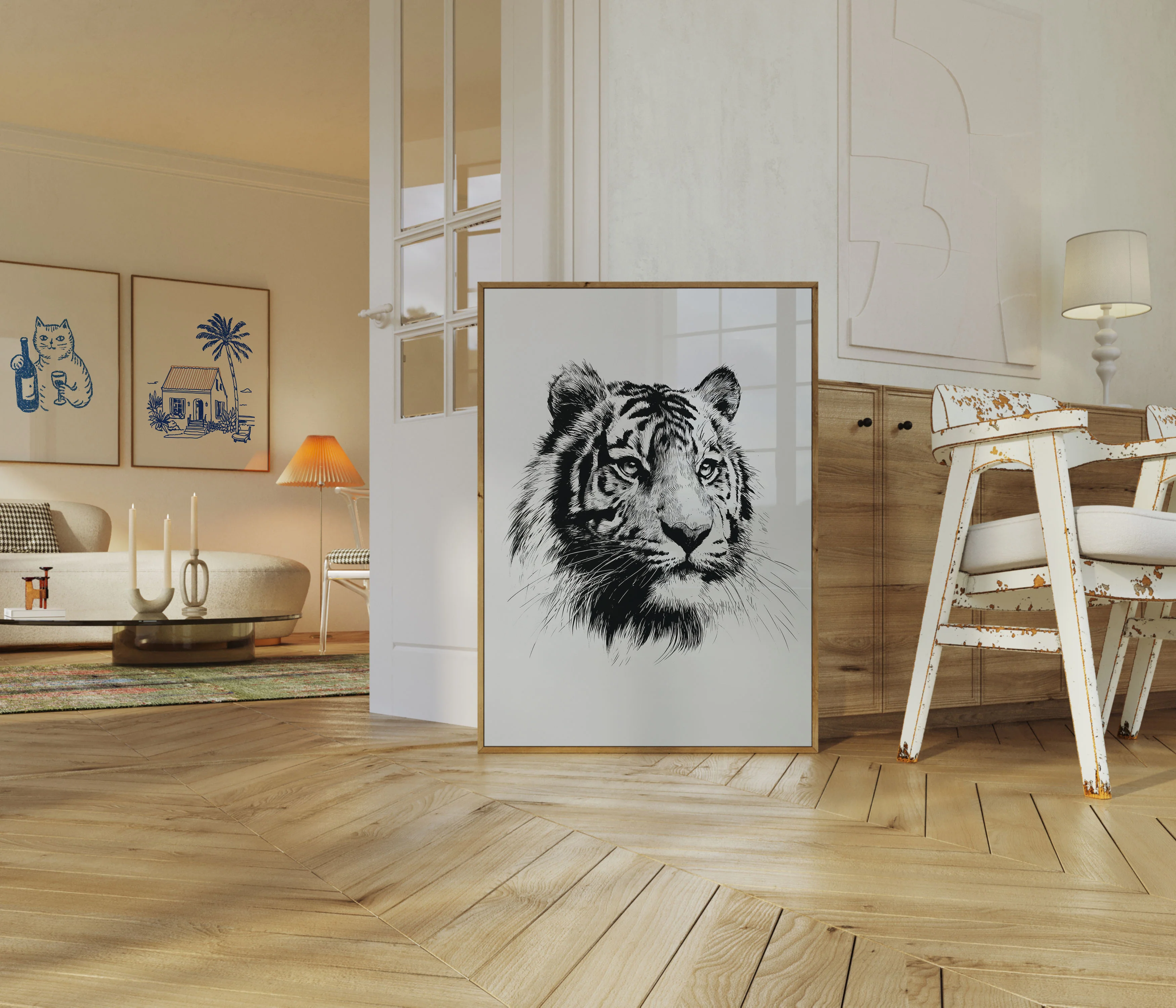 Wild Majesty Black and White Poster - Image 5
