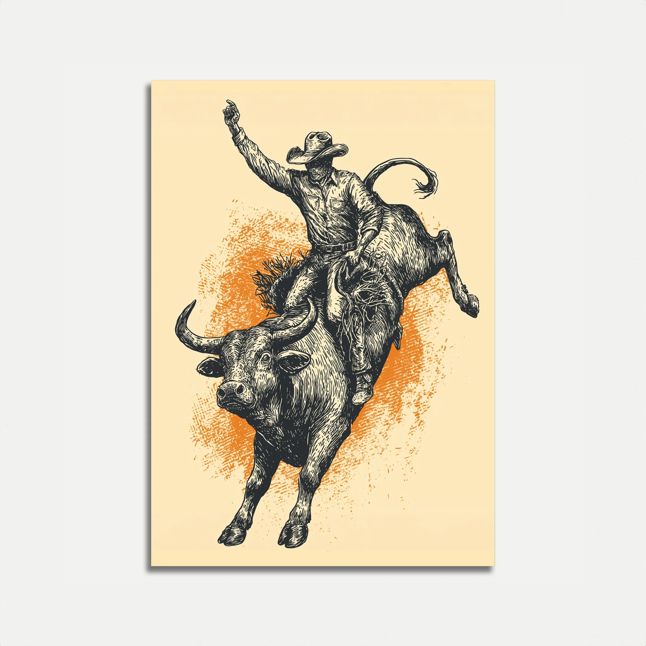 Wild Rodeo Bull Rider Poster