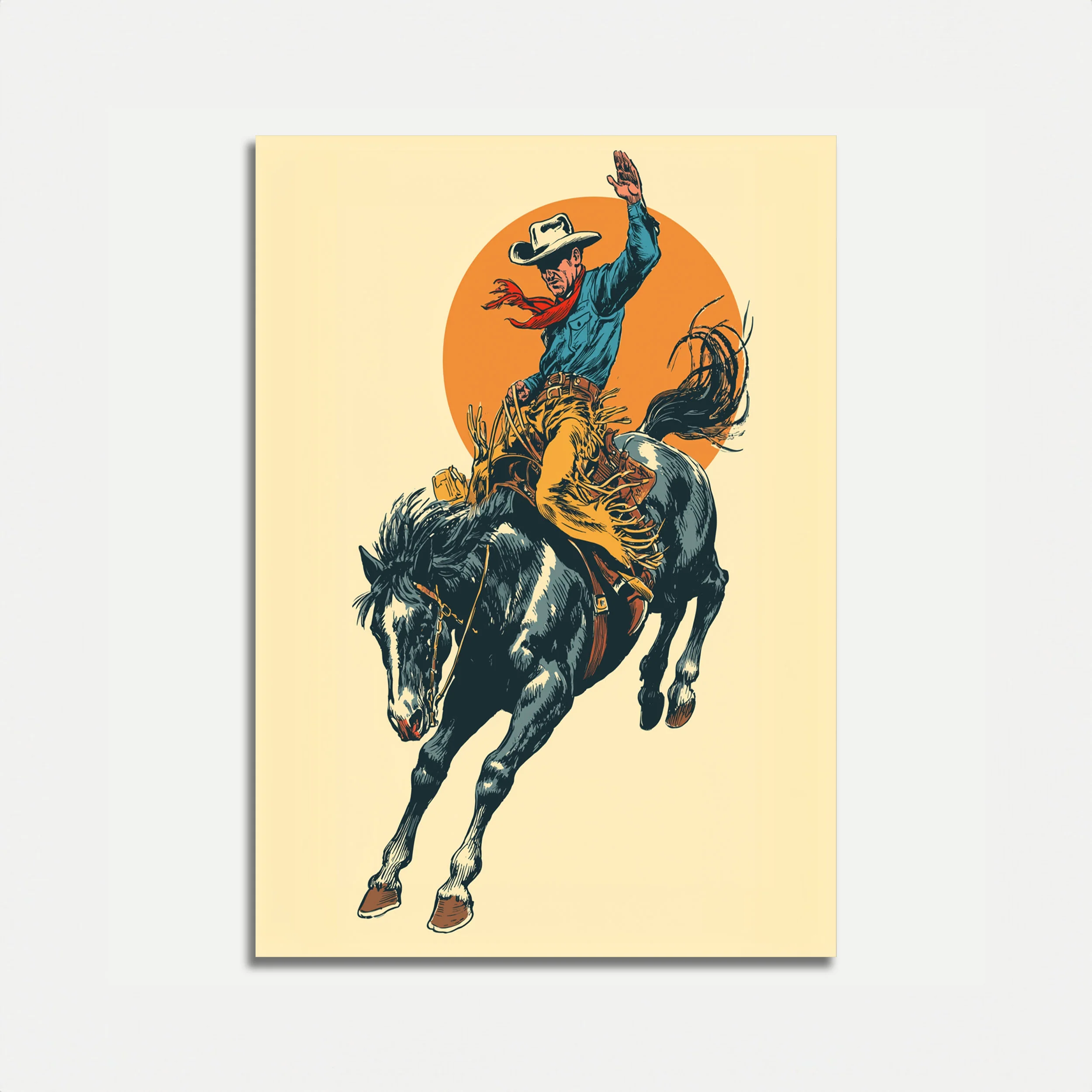 Wild West Rodeo Rider Poster