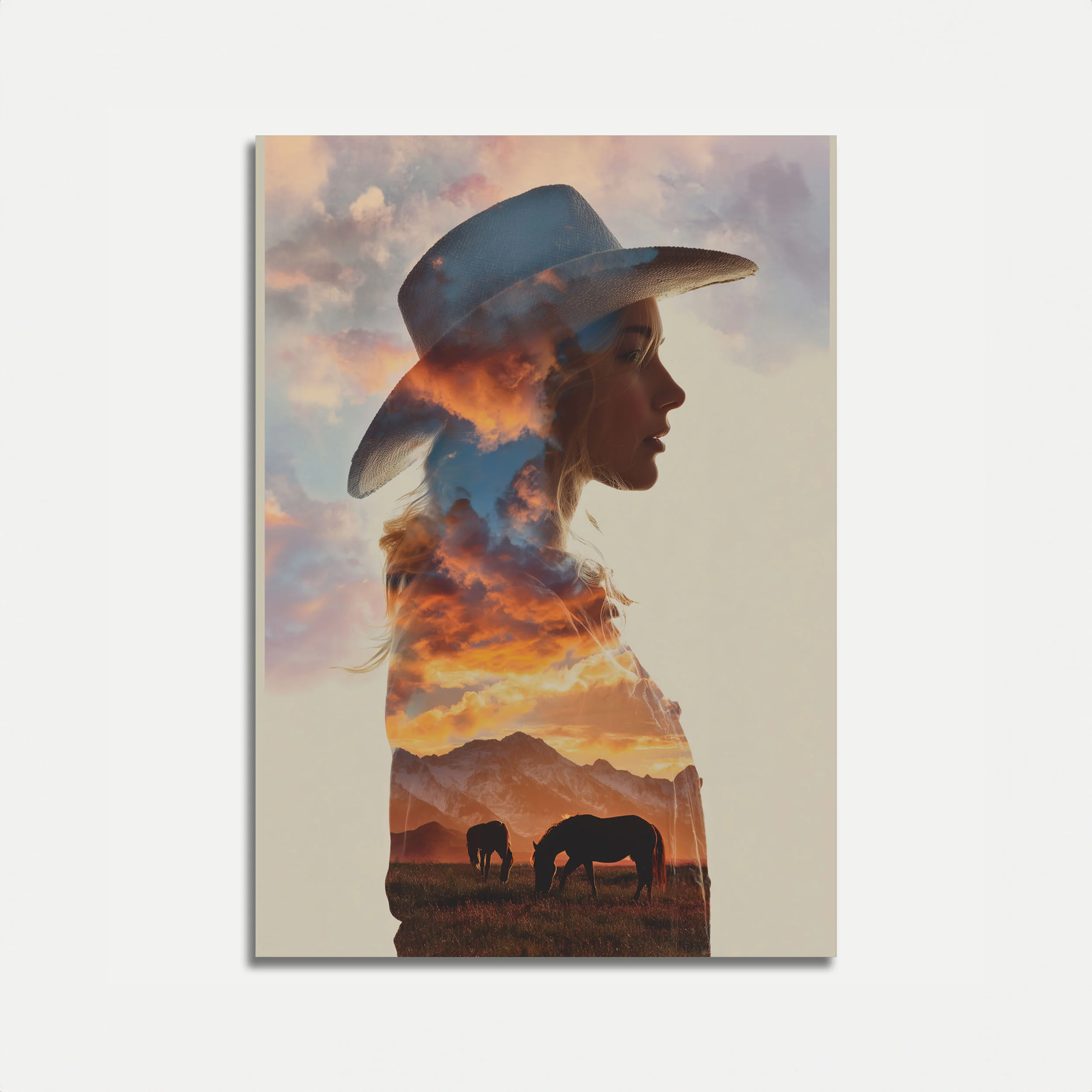 Wild West Sunset Cowboy Poster