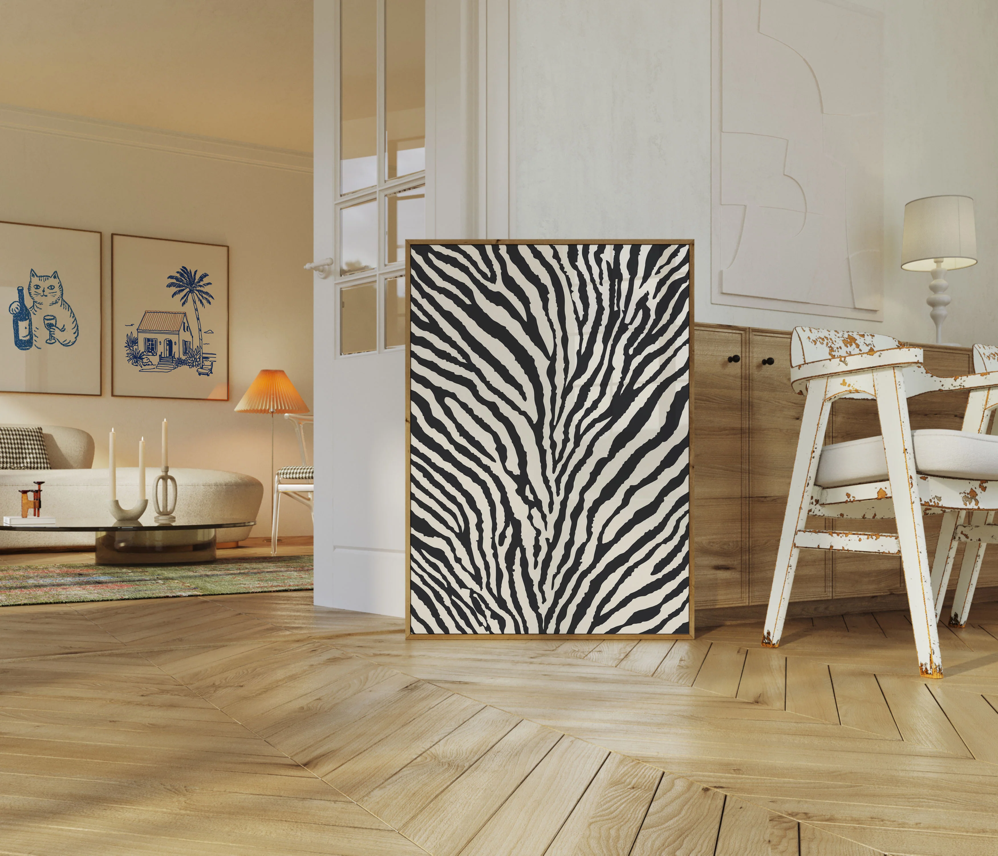 Wild Zebra Stripes Abstract Poster - Image 5
