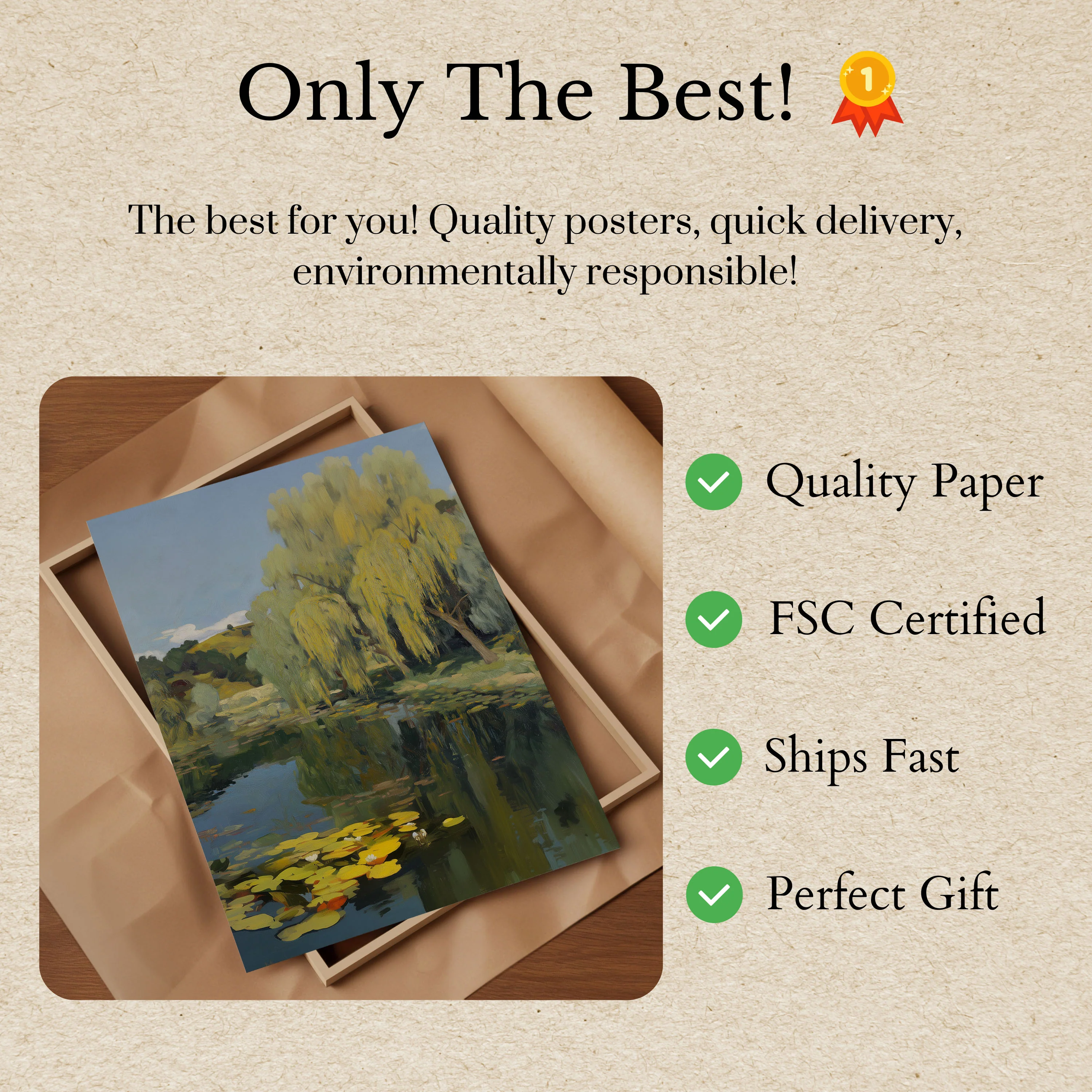 Willow Pond Reflection Poster - Image 3