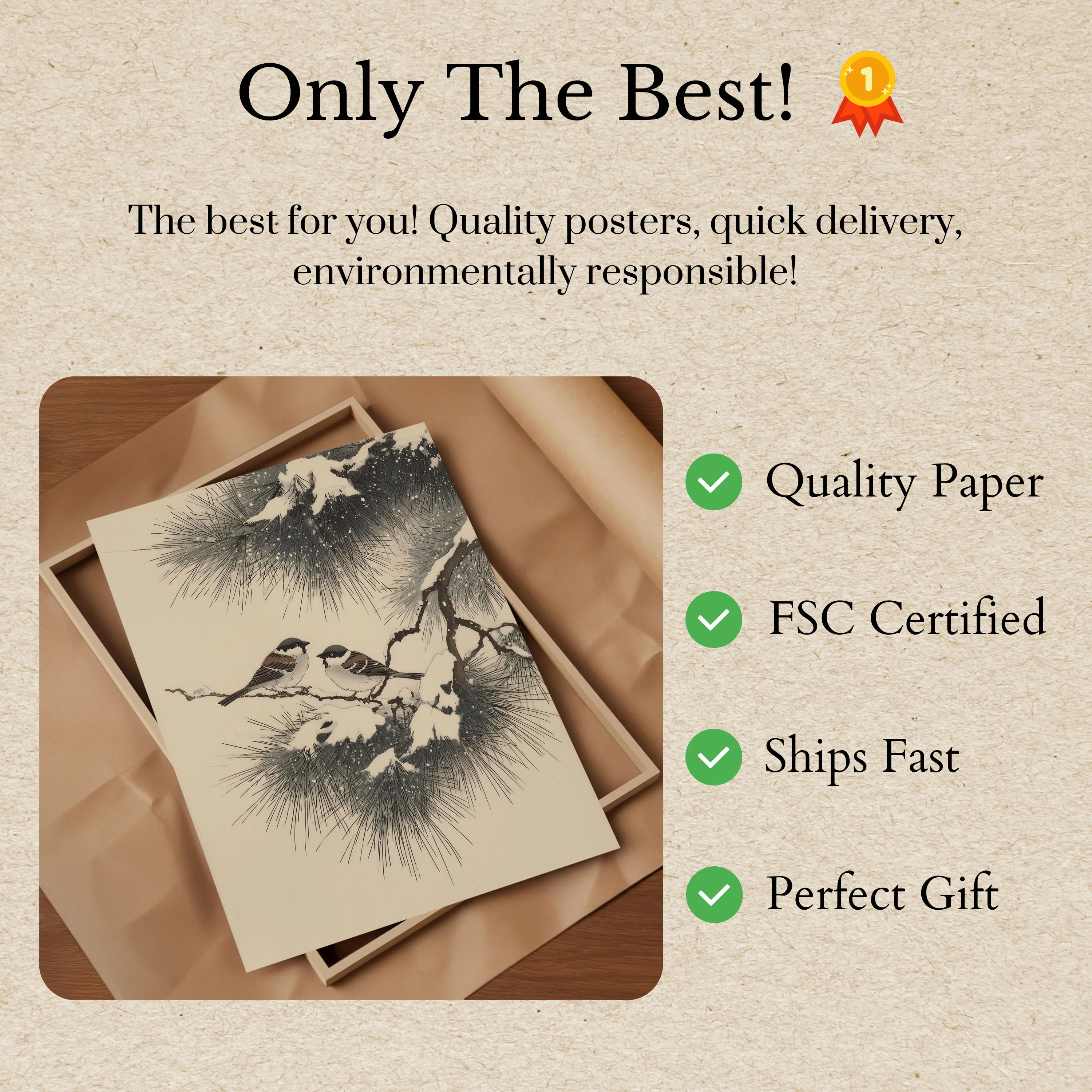 Winter Birds on Snowy Branch Poster - Image 3