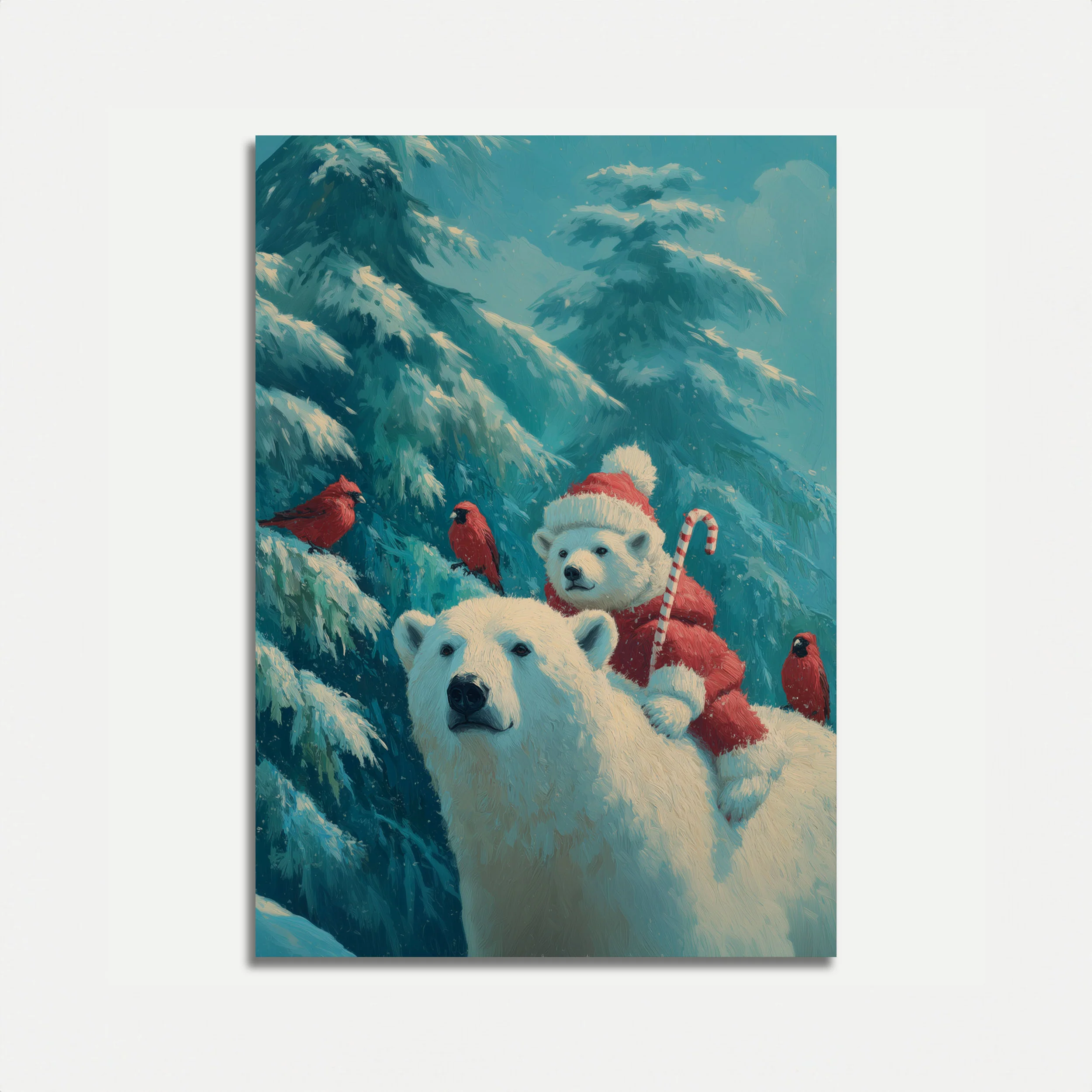 Winter Companions Polar Bear Poster