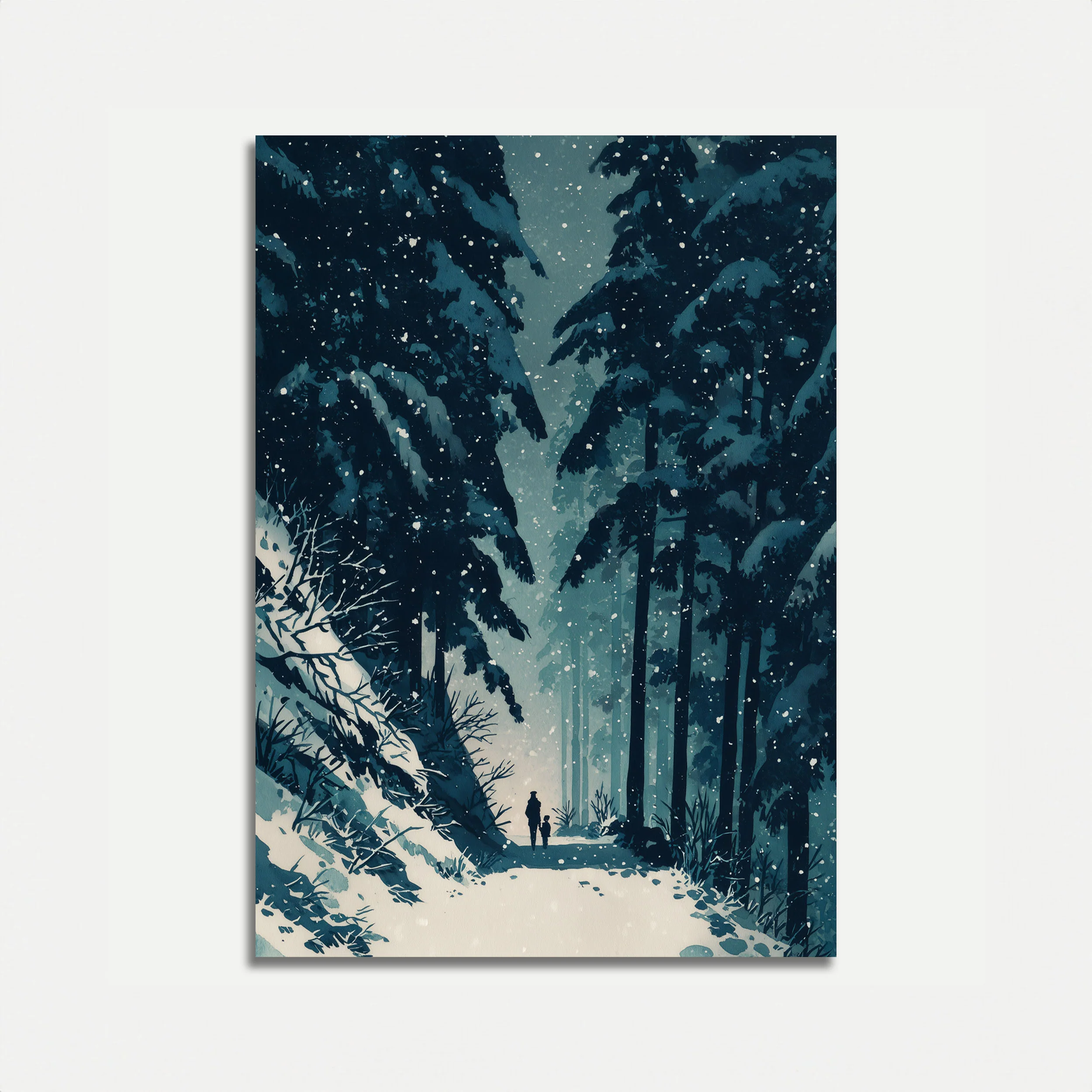 Winter Forest Snow Path Poster