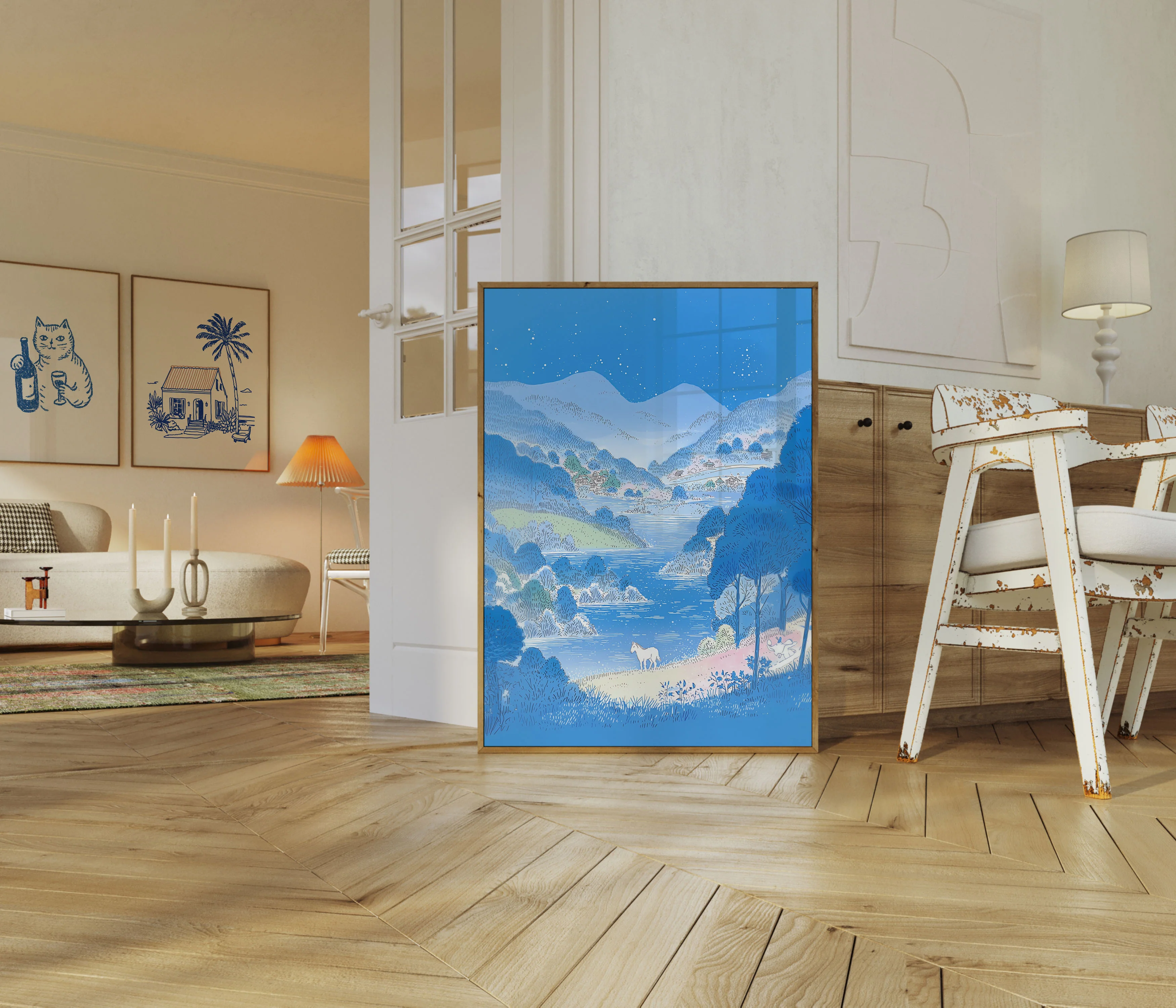 Winter River Valley Landscape Poster - Image 5
