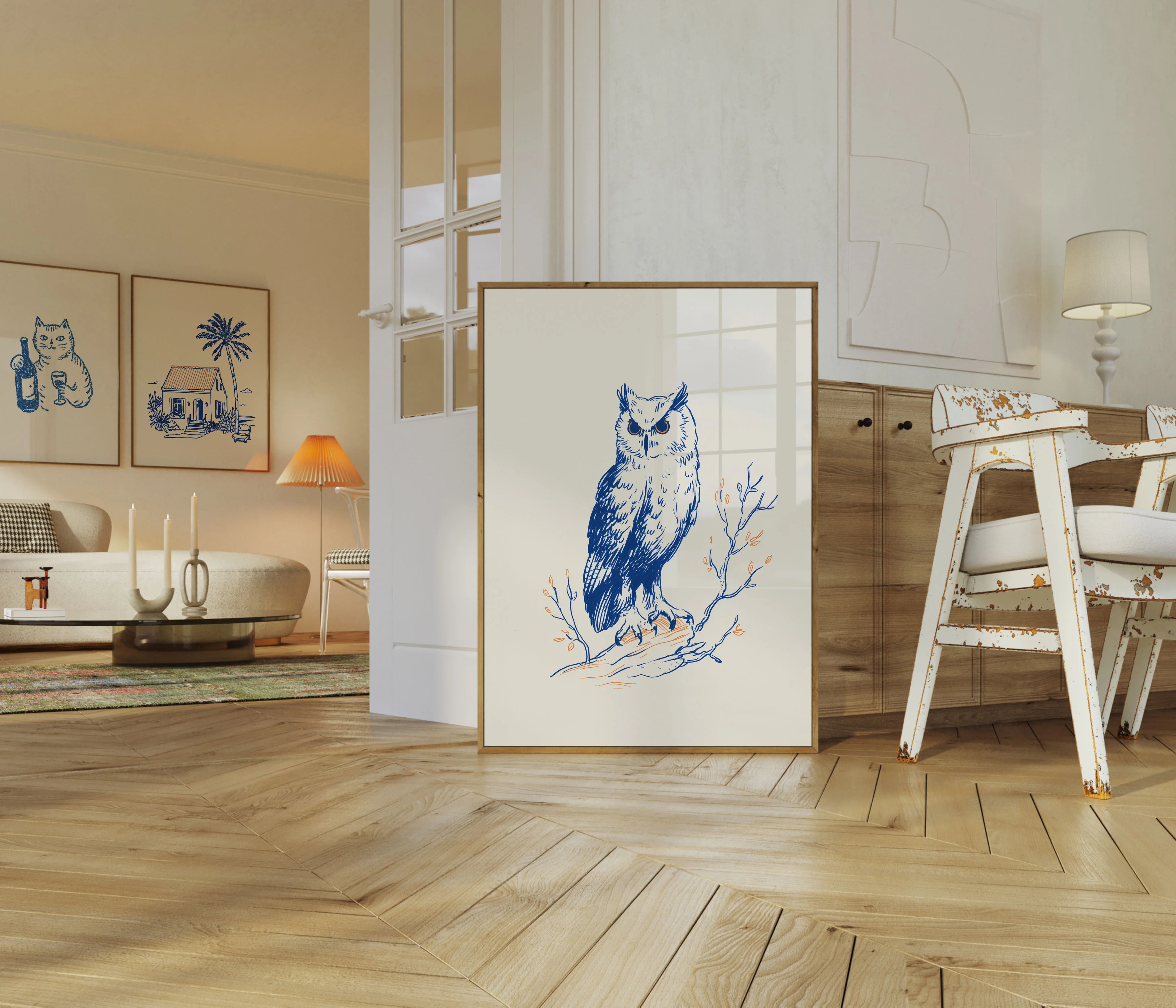 Wise Owl on Branch Poster - Image 5