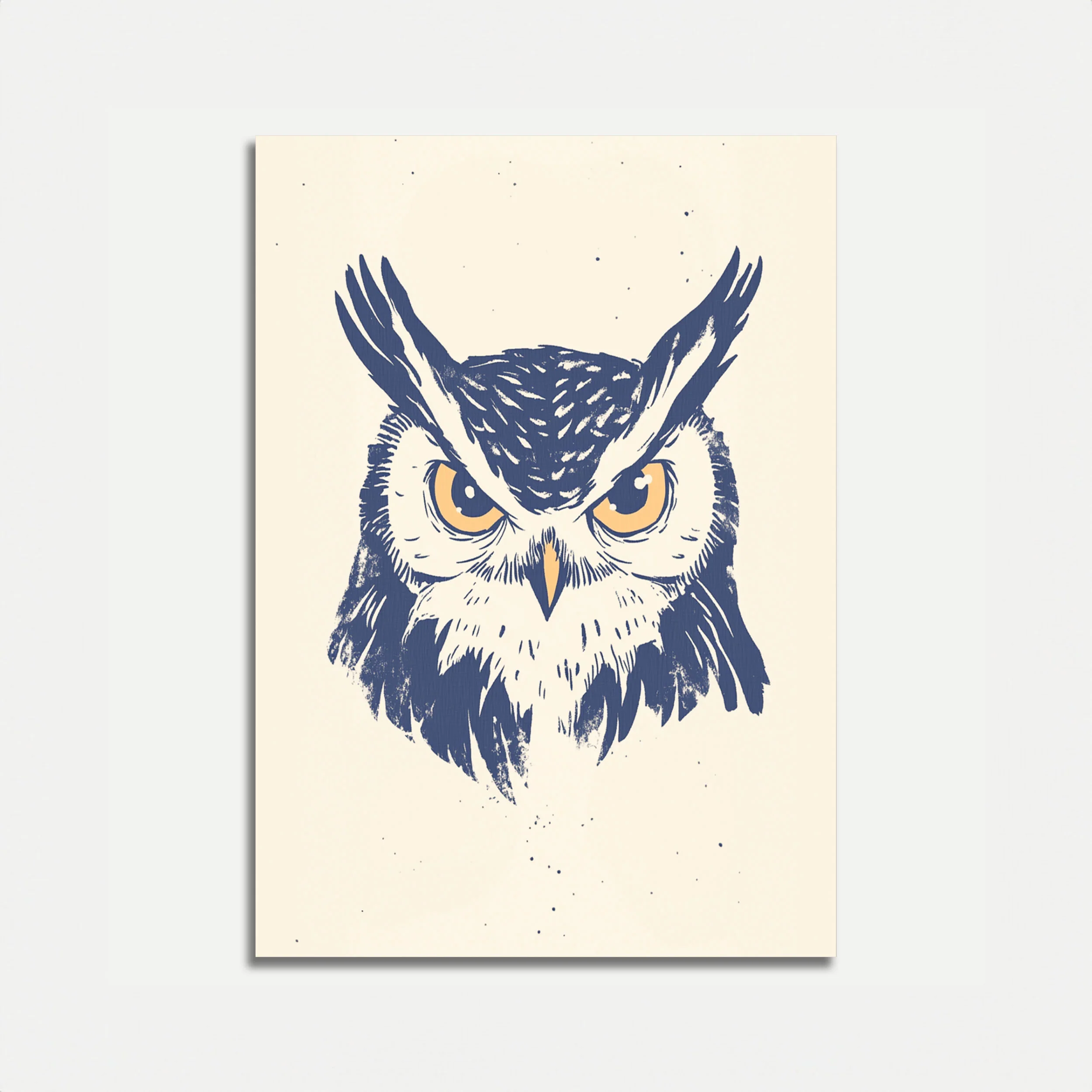 Wise Owl with Golden Eyes Poster