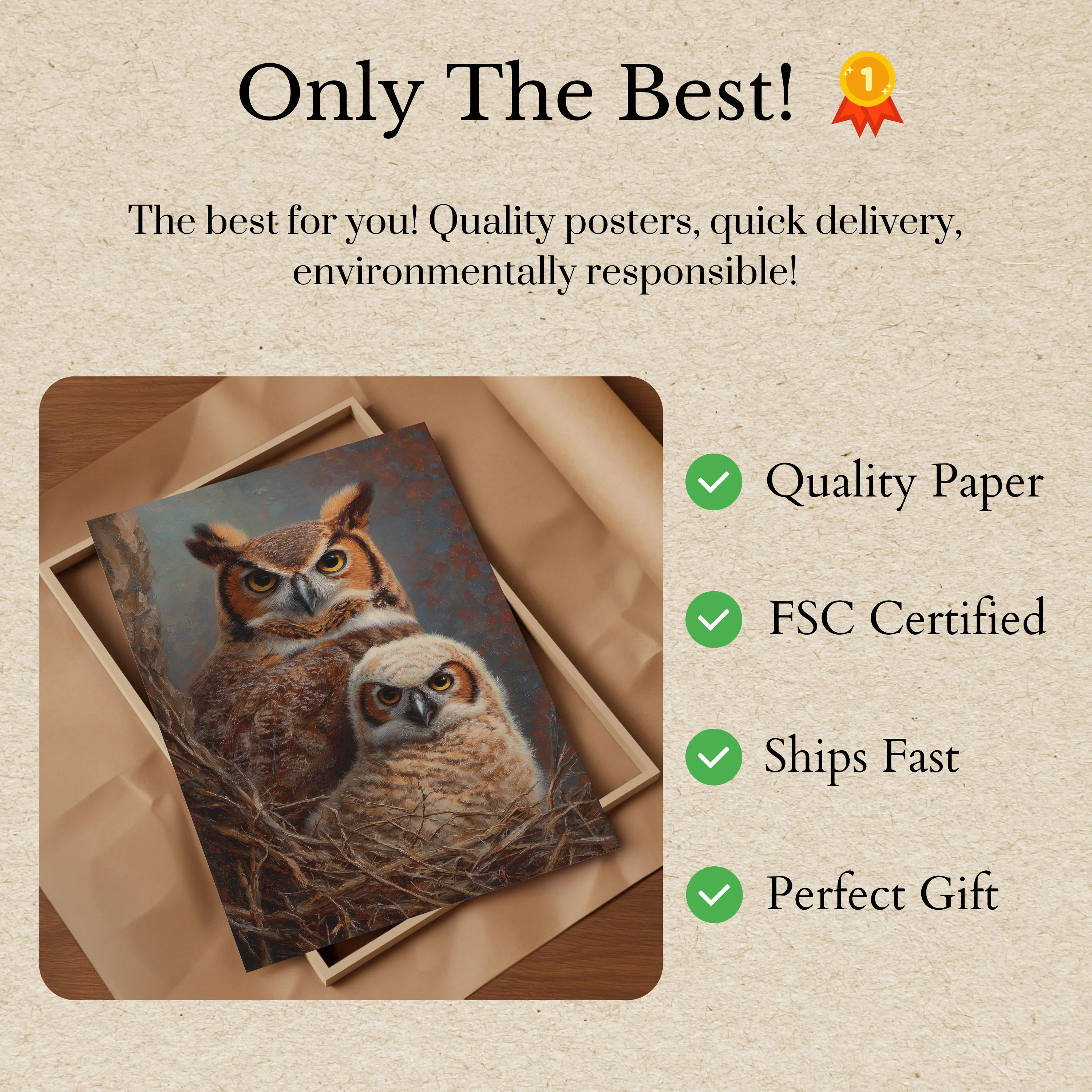Wise Owls Family Portrait Poster - Image 3