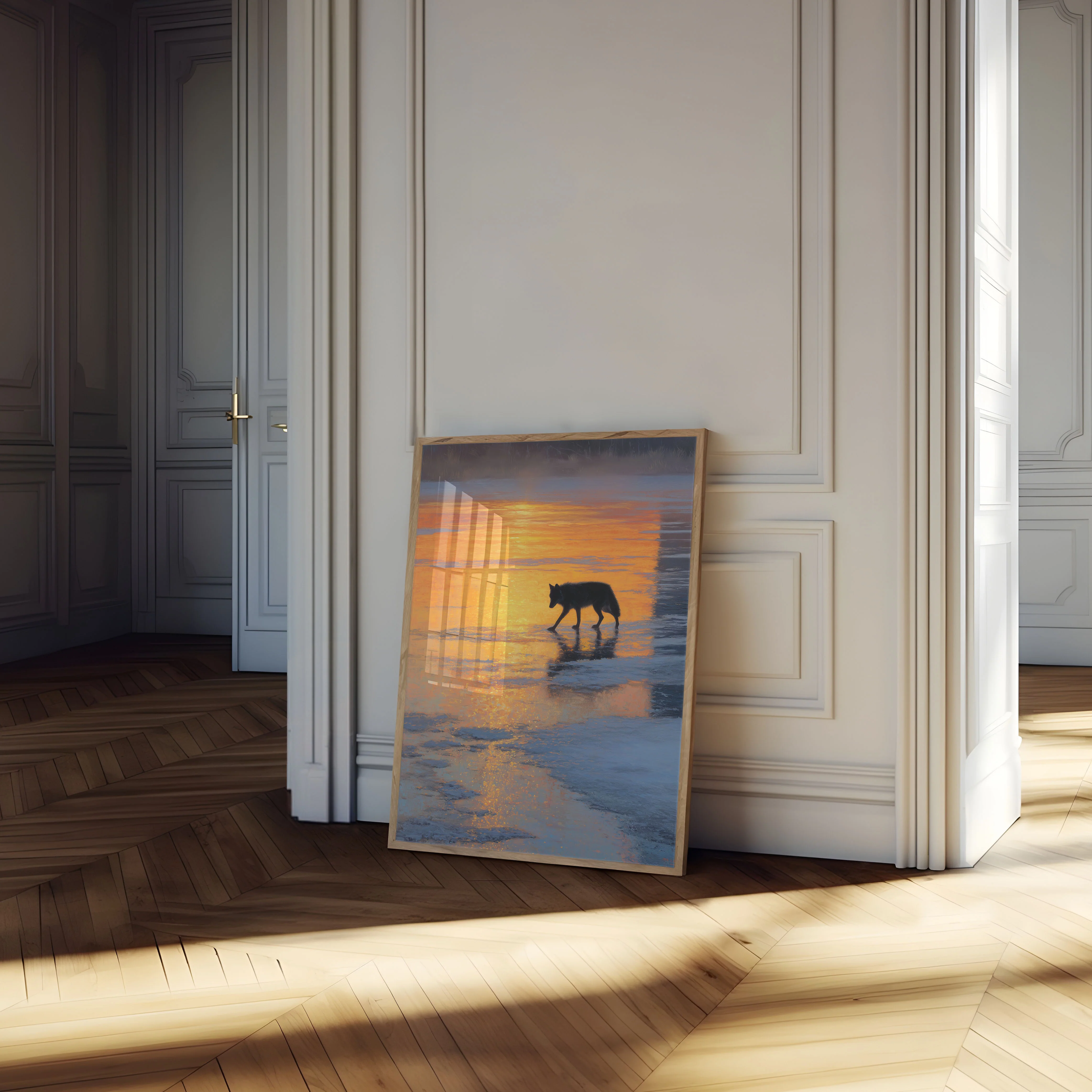 Wolf at Sunset Beach Poster - Image 4