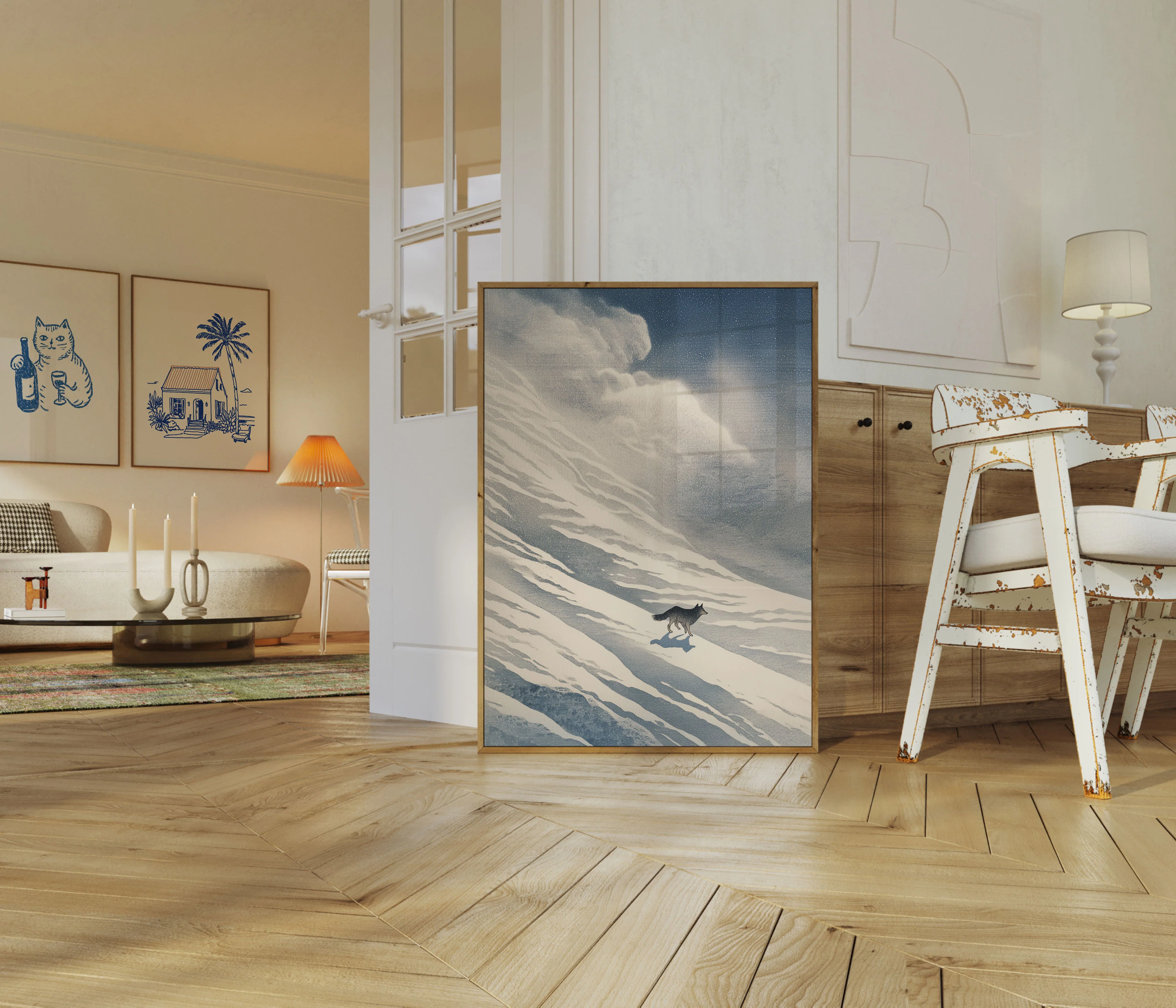 Wolf Running Through Snow Poster - Image 5