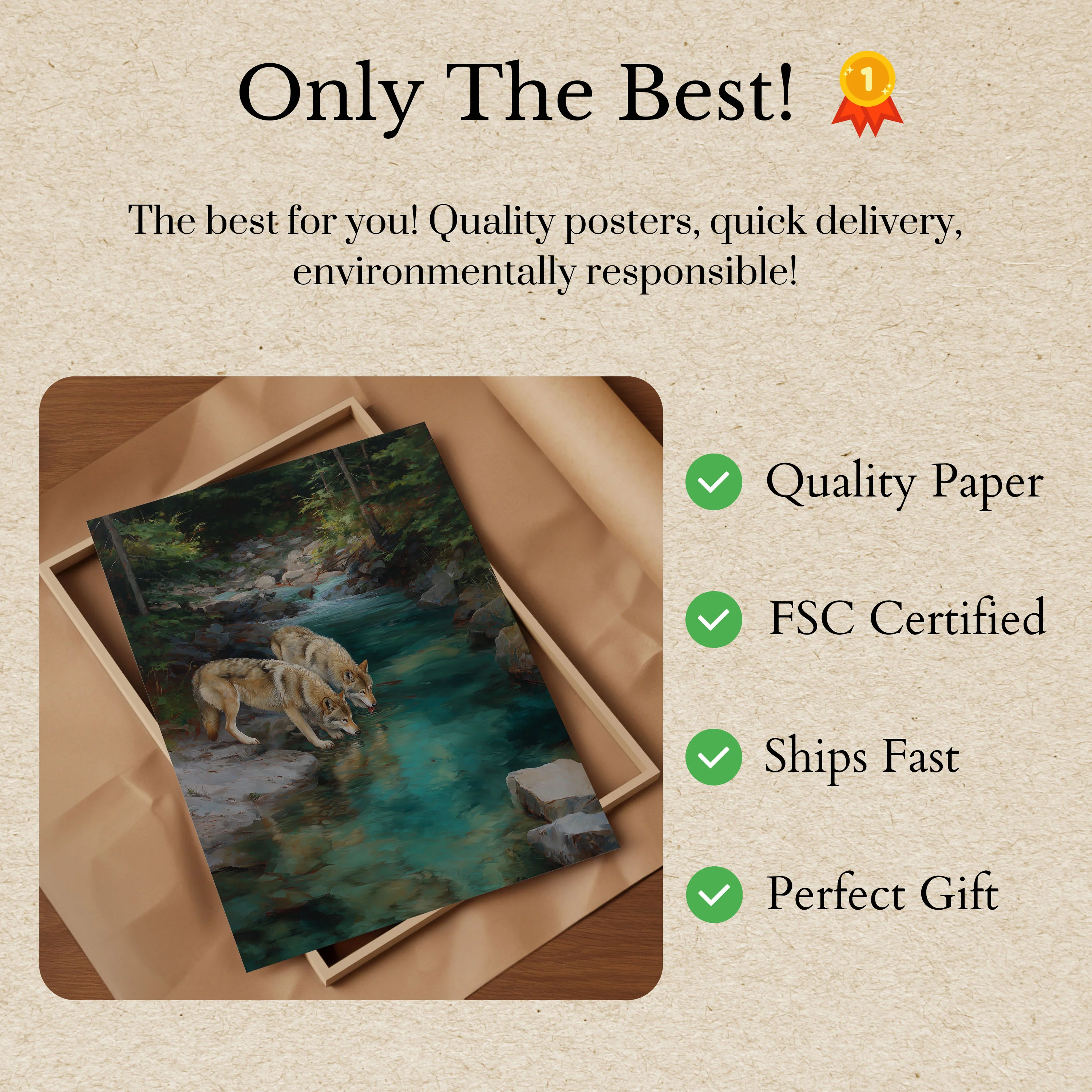 Wolves by Crystal Stream Poster - Image 3