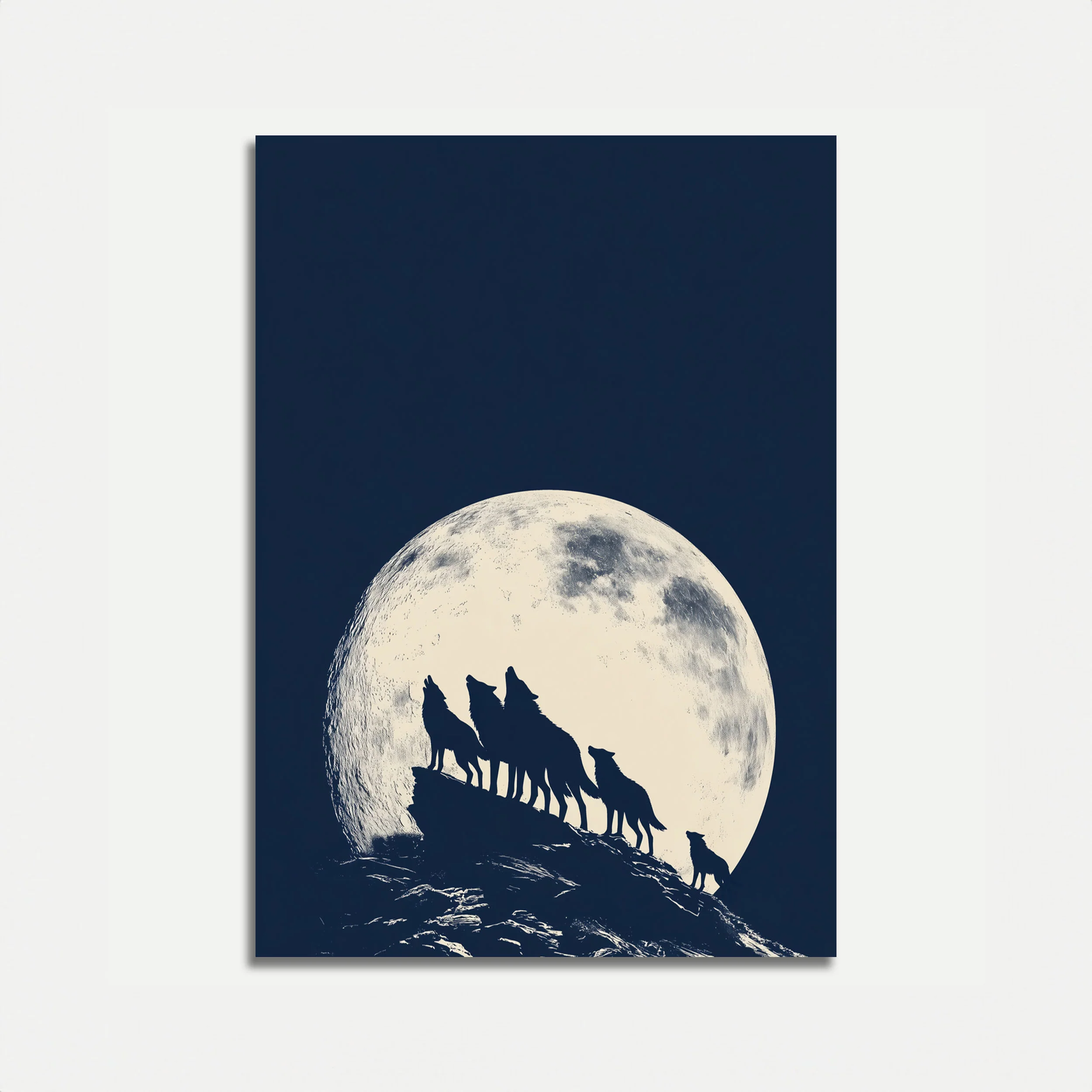 Wolves Howling at the Moon Poster
