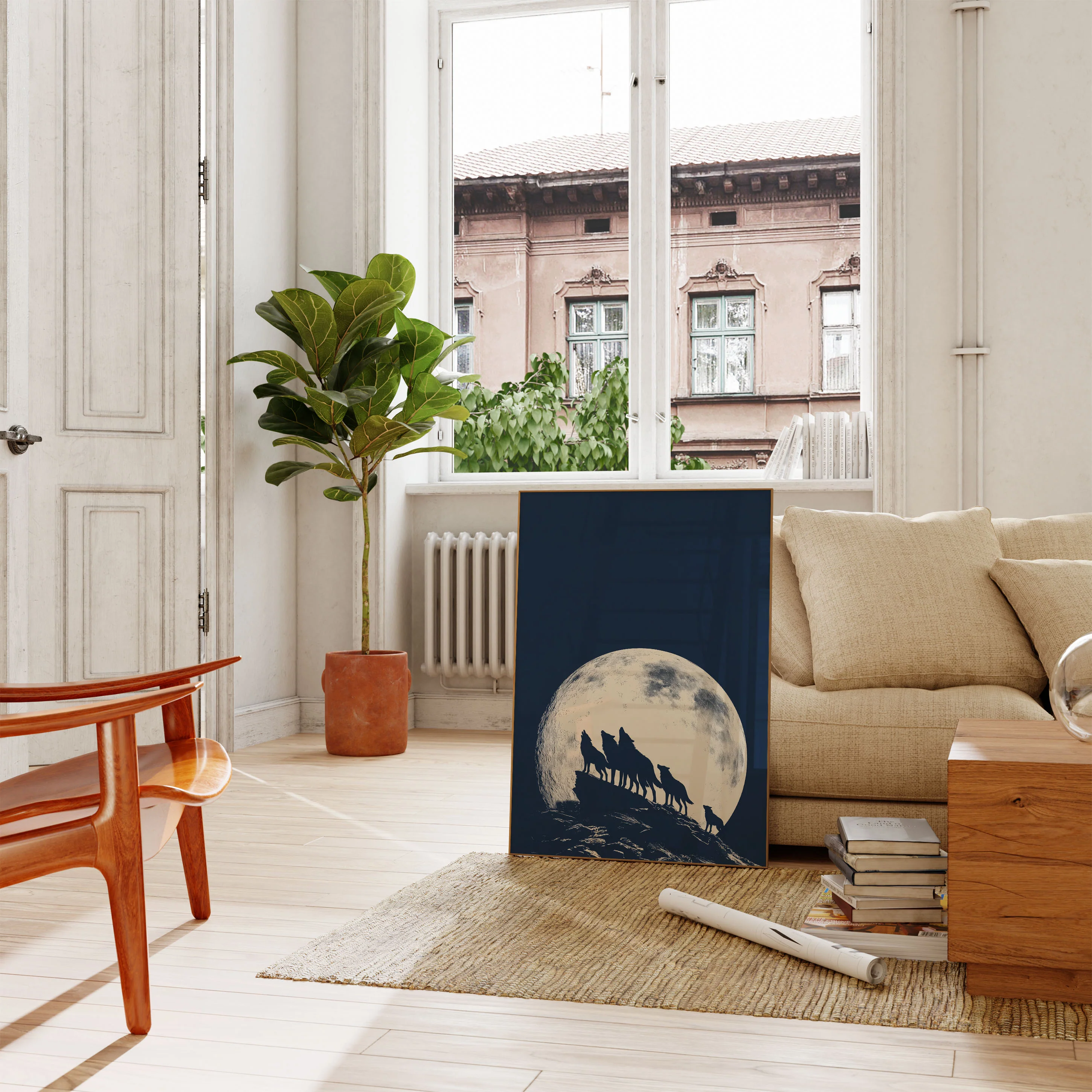 Wolves Howling at the Moon Poster - Image 2