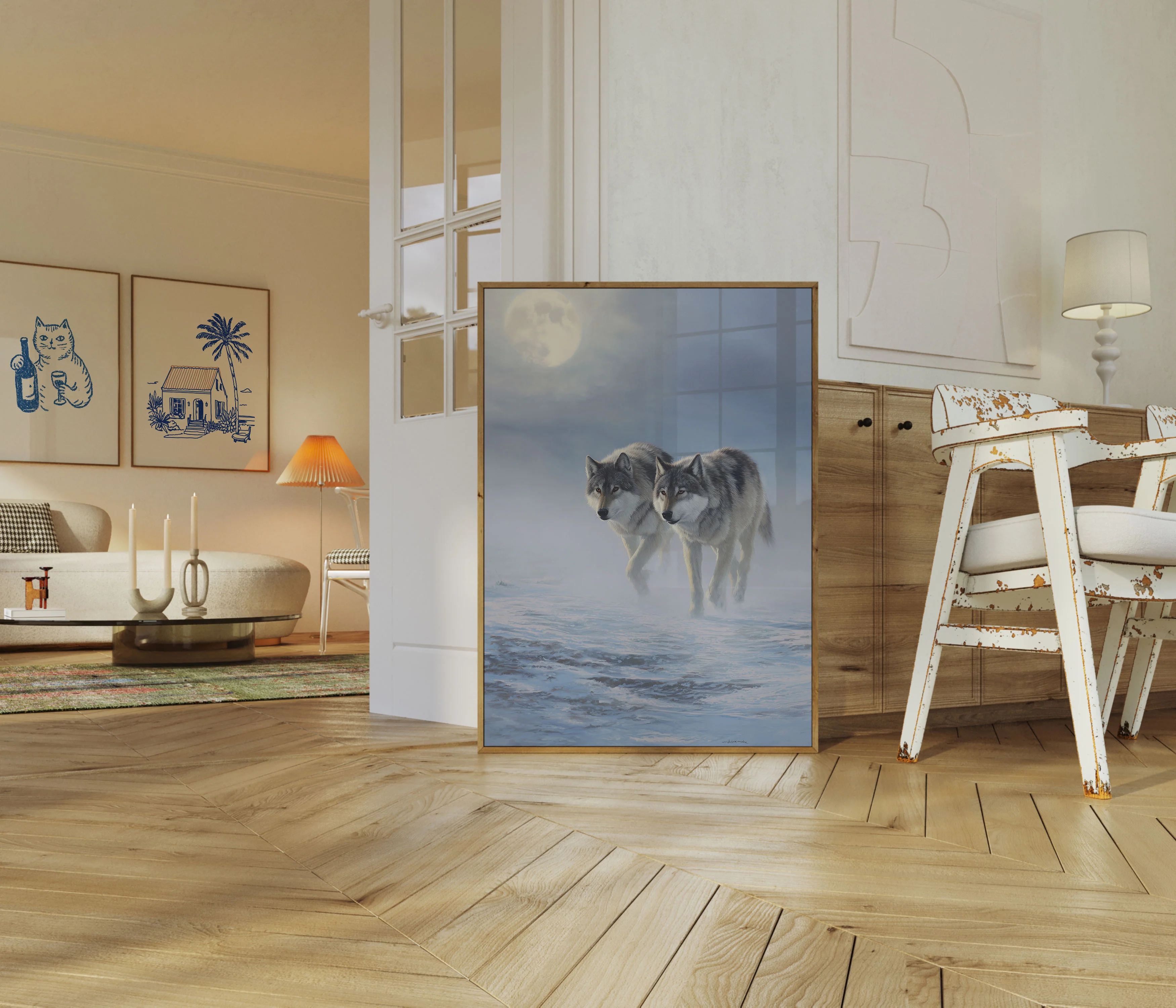 Wolves in Arctic Moonlight Poster - Image 5