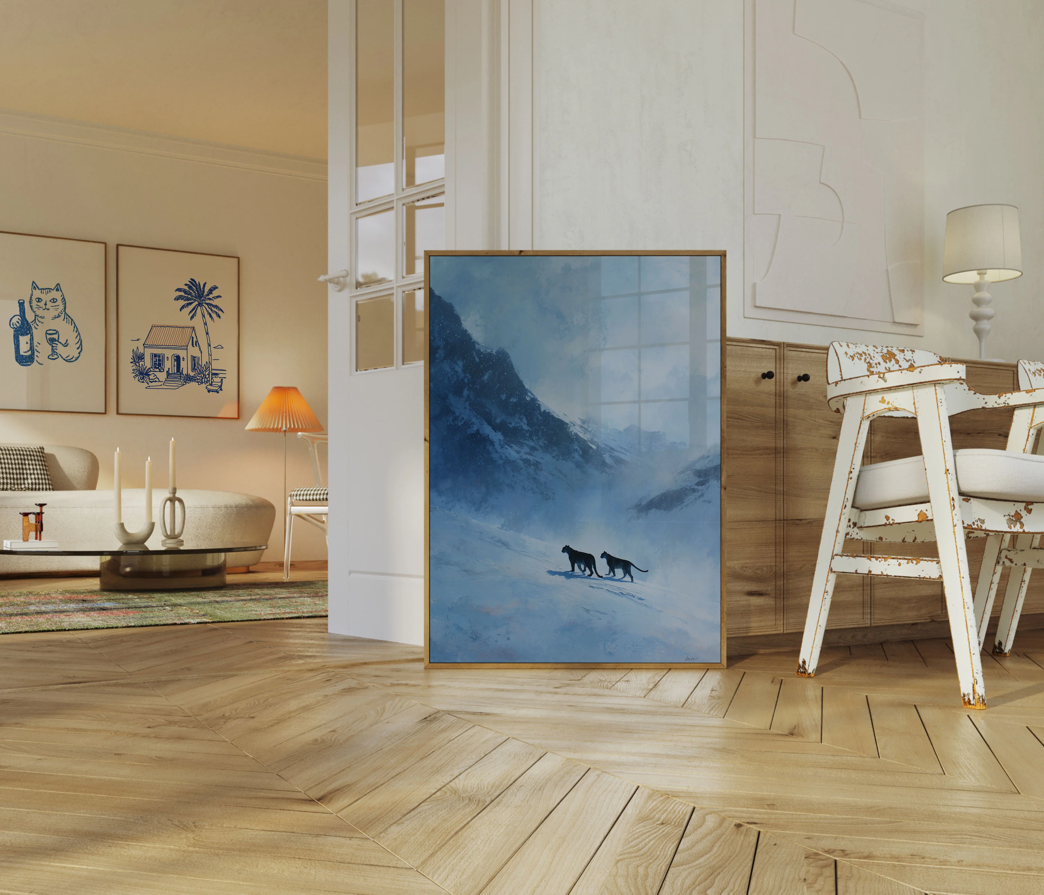 Wolves in Snowy Mountains Poster - Image 5