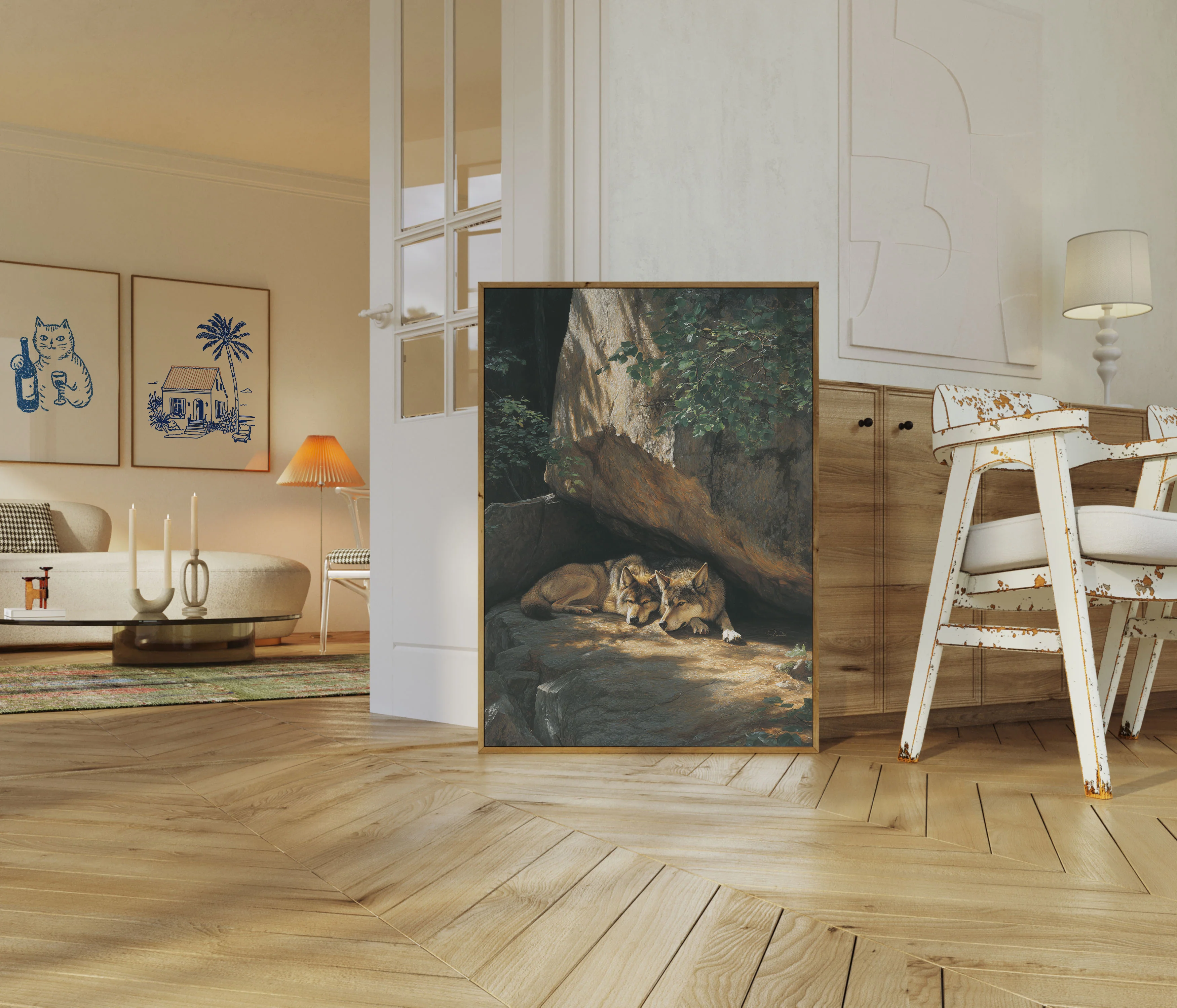 Wolves Resting in Cave Poster - Image 5