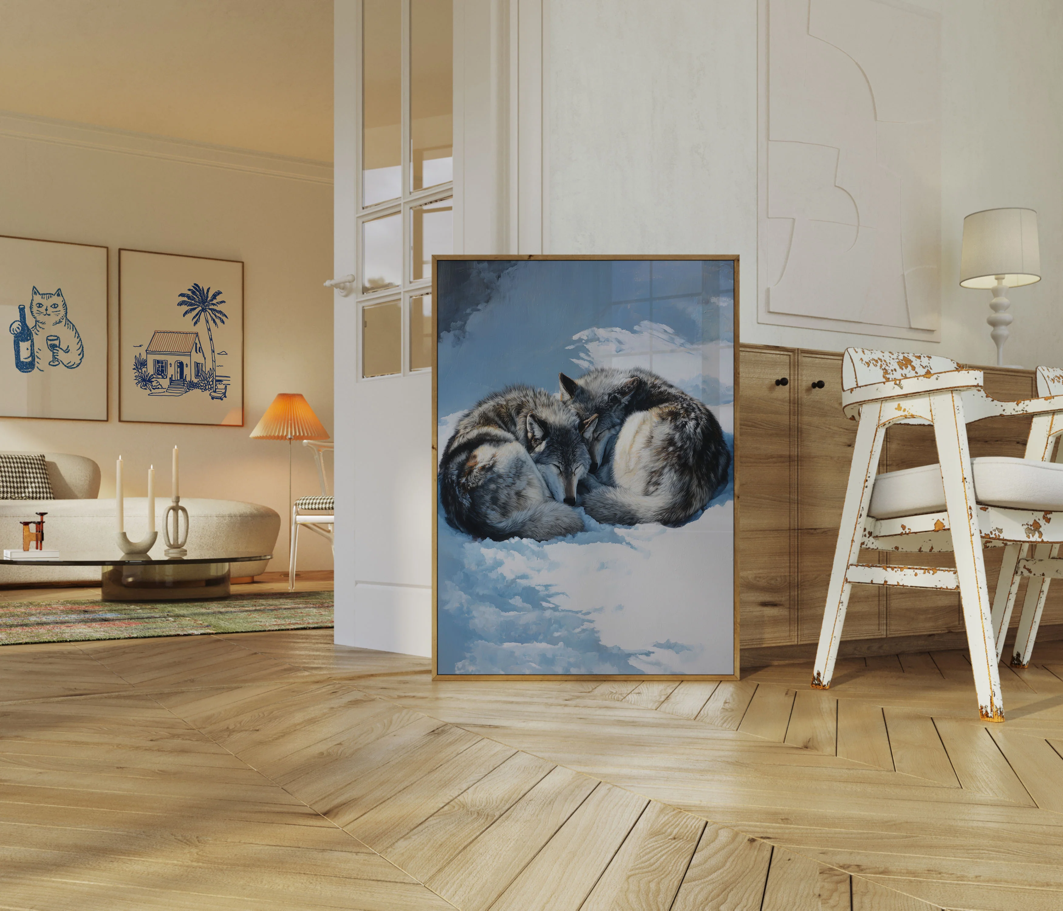Wolves Sleeping in Snow Poster - Image 5
