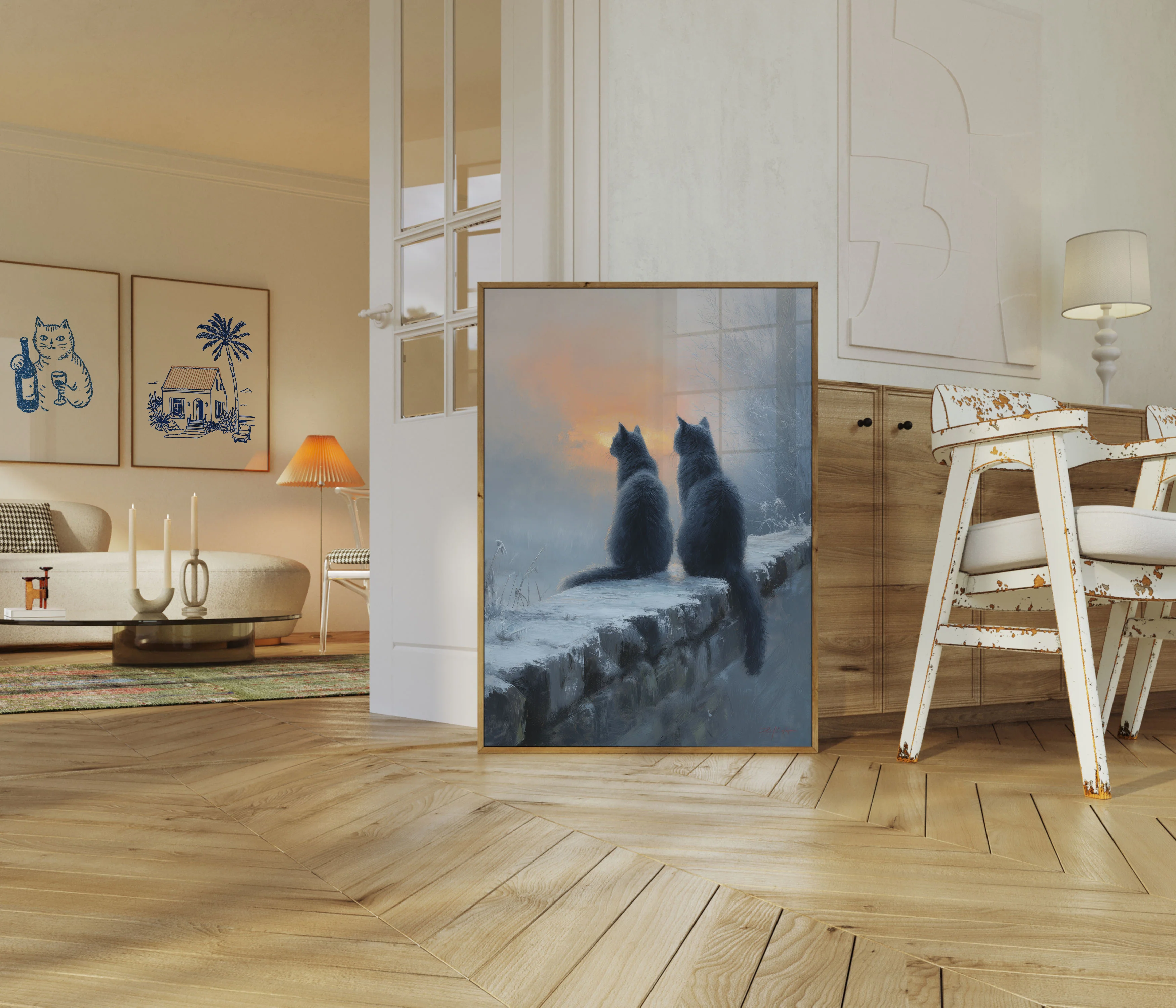 Wolves Watching Winter Sunrise Poster - Image 5