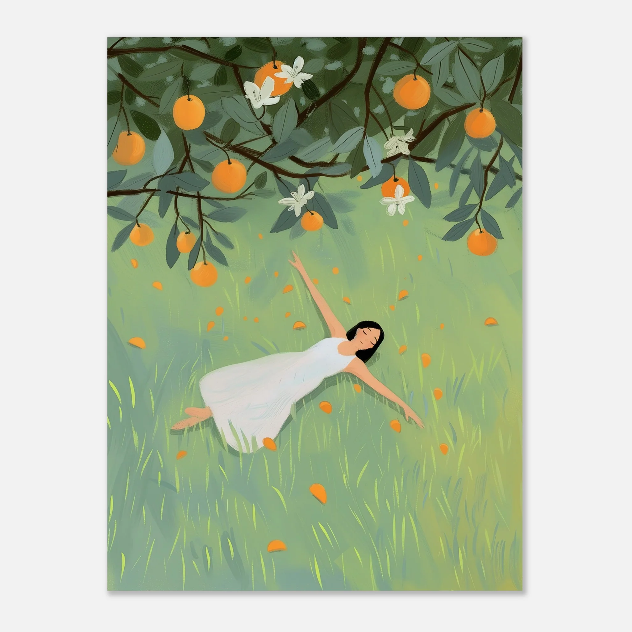 Woman Laying in Grass Field – Poster - Image 7