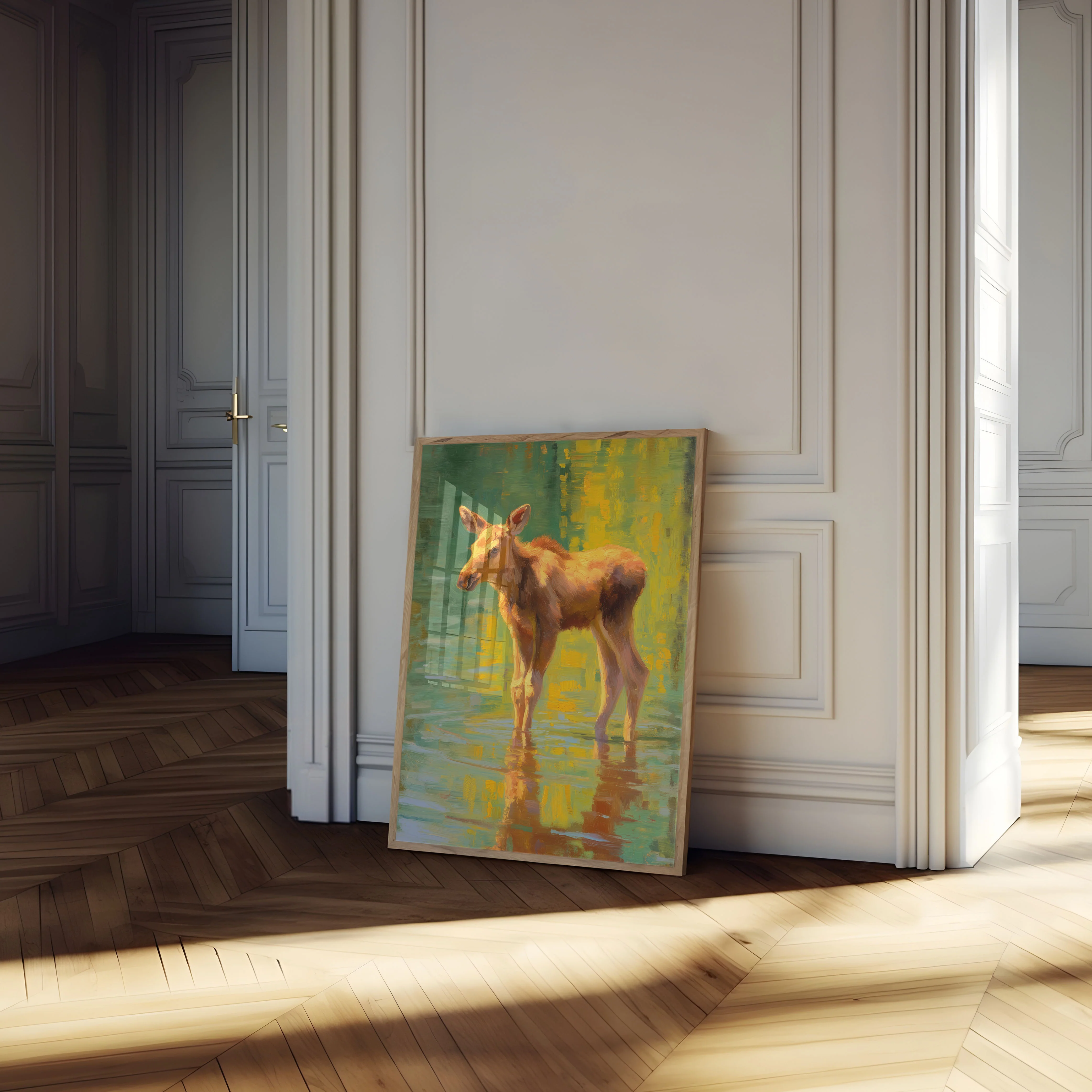 Young Moose in Water Poster - Image 4